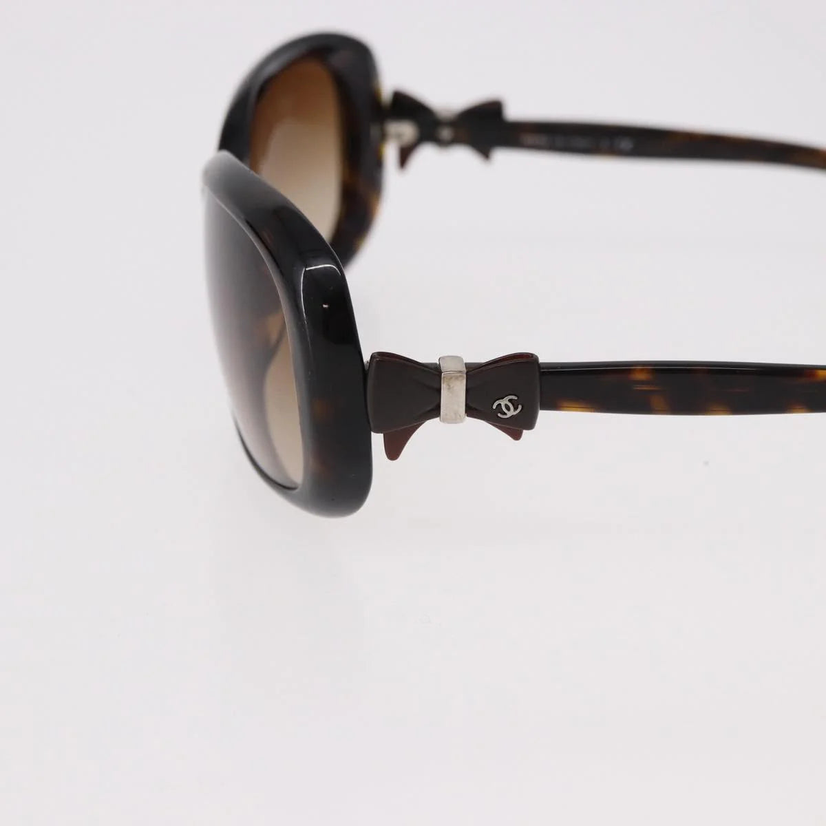 Chanel Tortoise Sunglasses with CC Bow Detail — Ribbon Motif, Silver Hardware