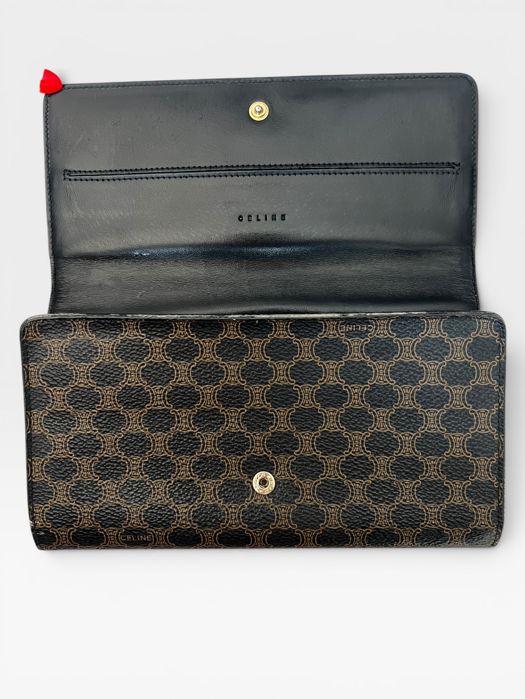 Celine Macadam Canvas Continental Wallet – Black