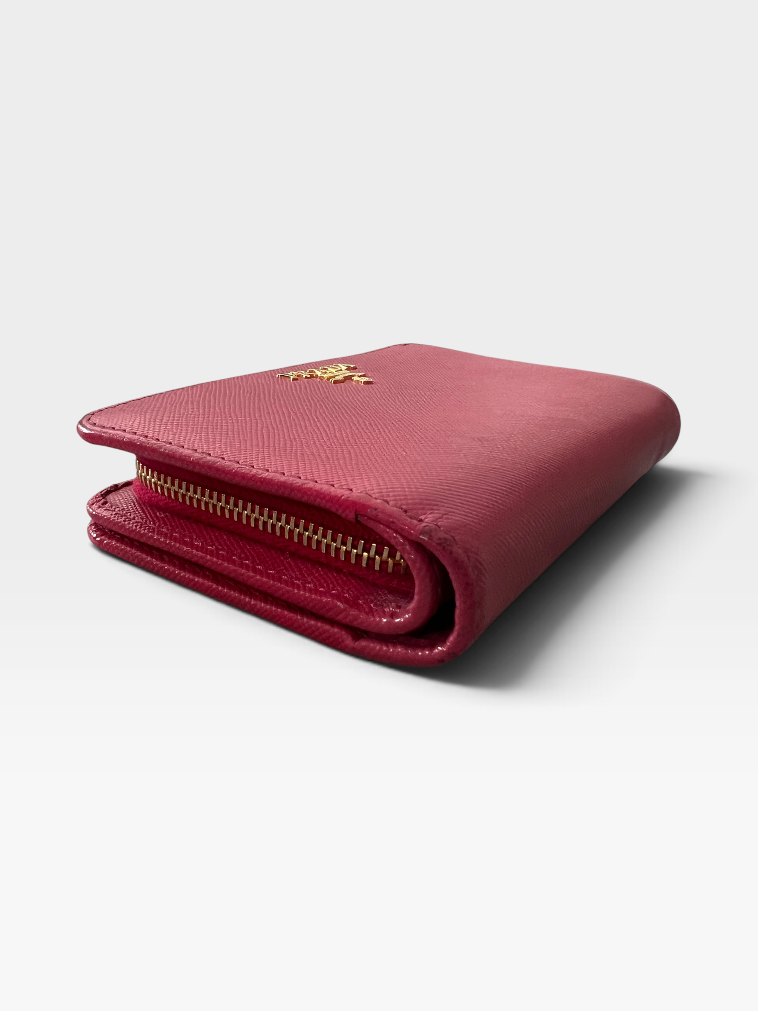 Prada Saffiano Leather Wallet in Peonia
