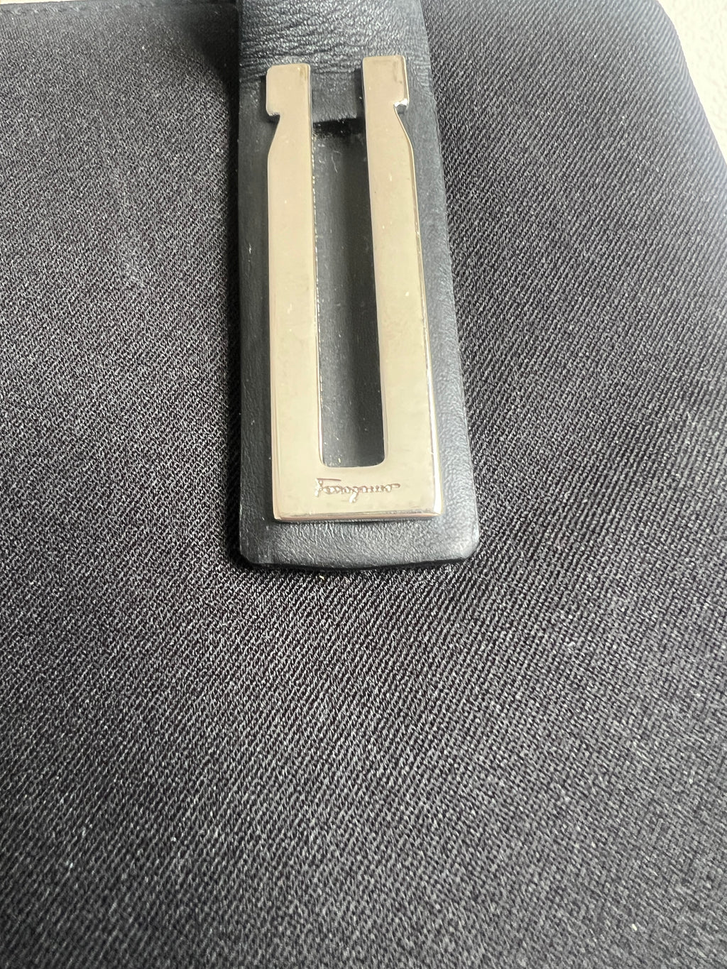 Ferragamo Black Nylon & Leather Top Handle Tote