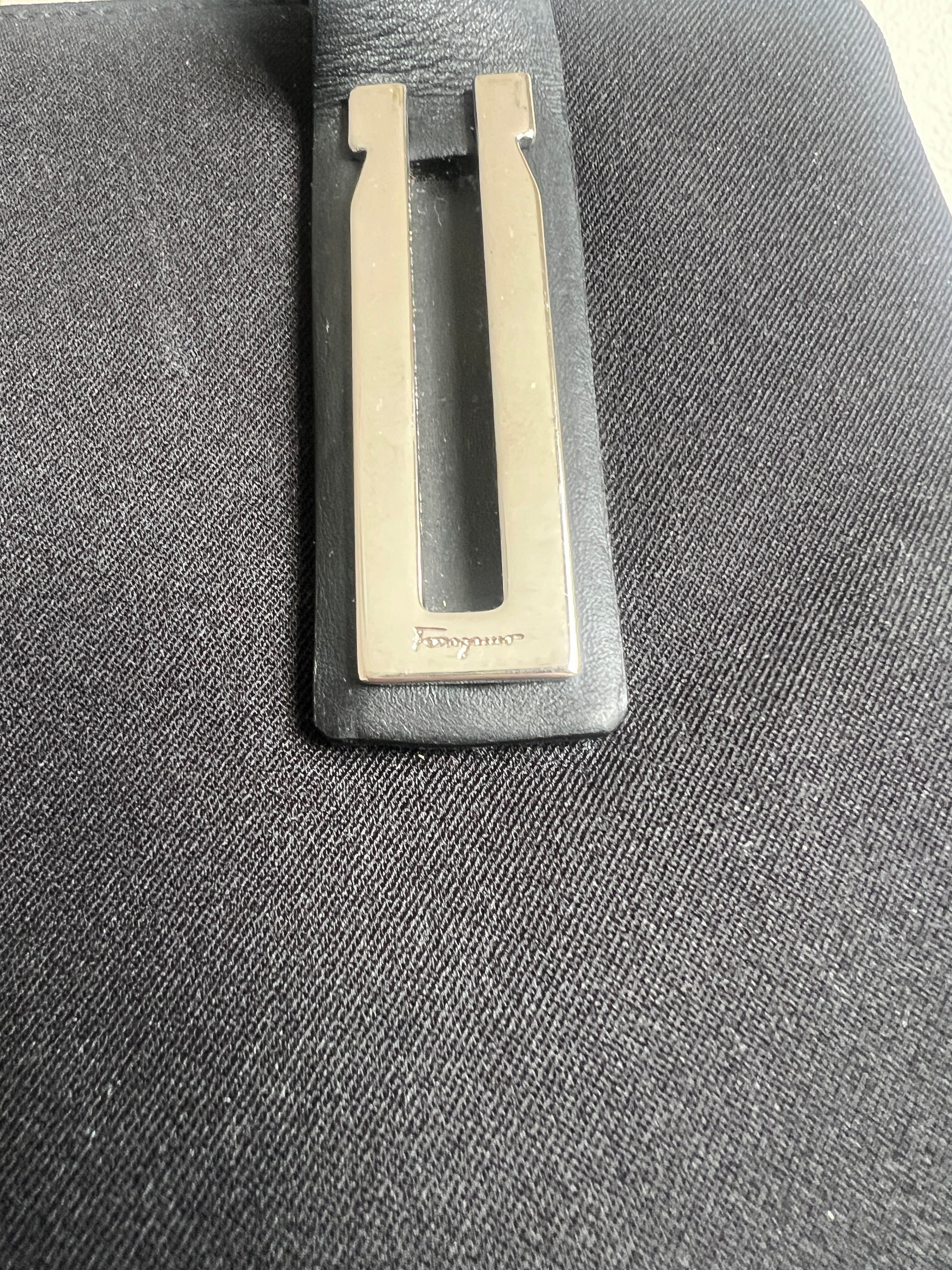 Ferragamo Black Nylon & Leather Top Handle Tote