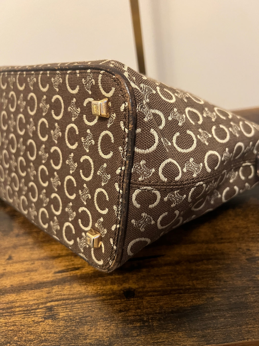 Celine Brown Macadam Canvas Pochette