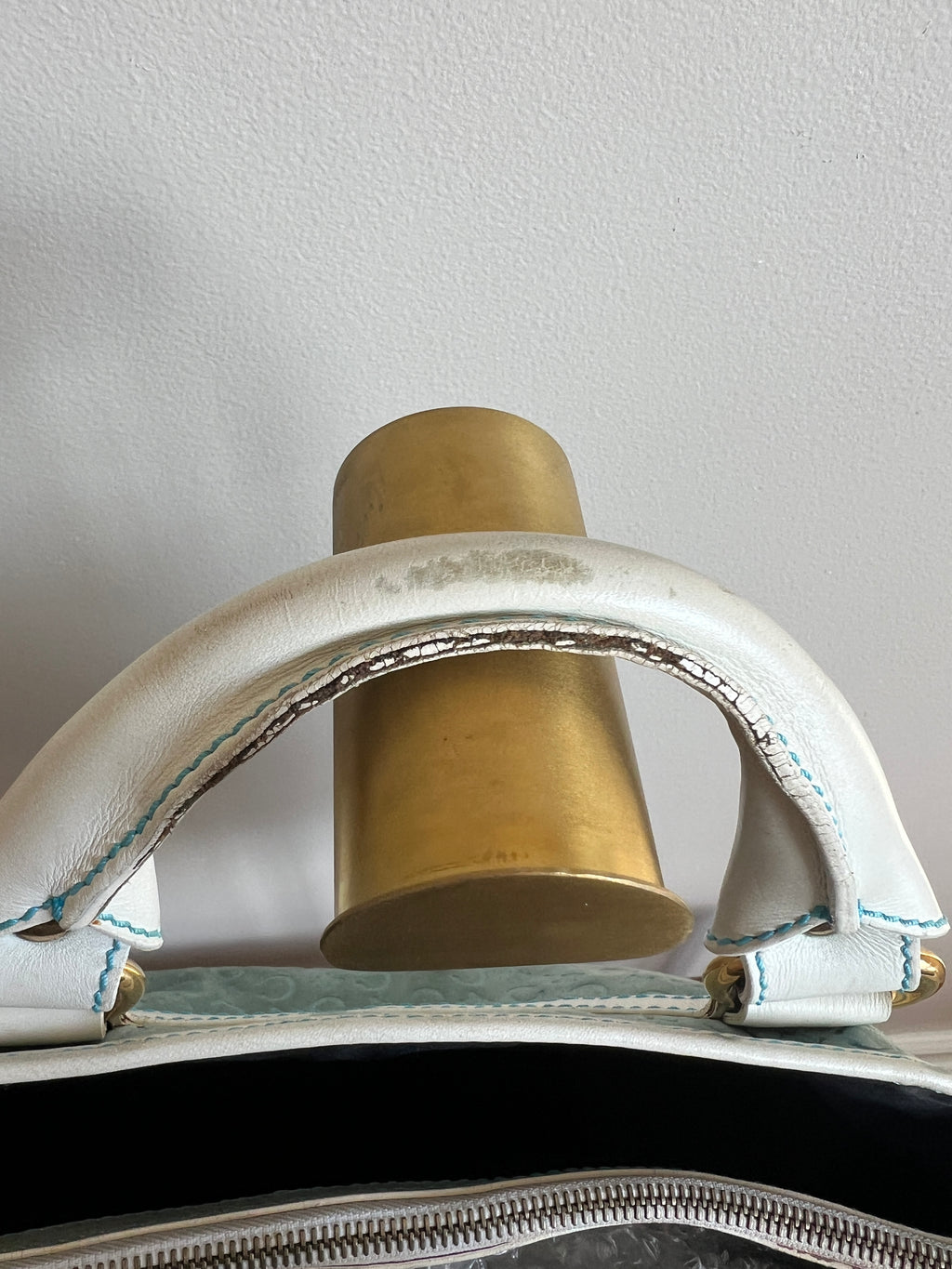 Celine Blue Suede Monogram Handbag