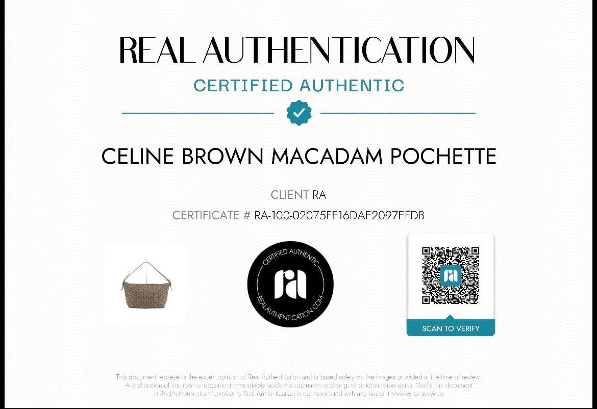 Celine Brown Macadam Canvas Pochette
