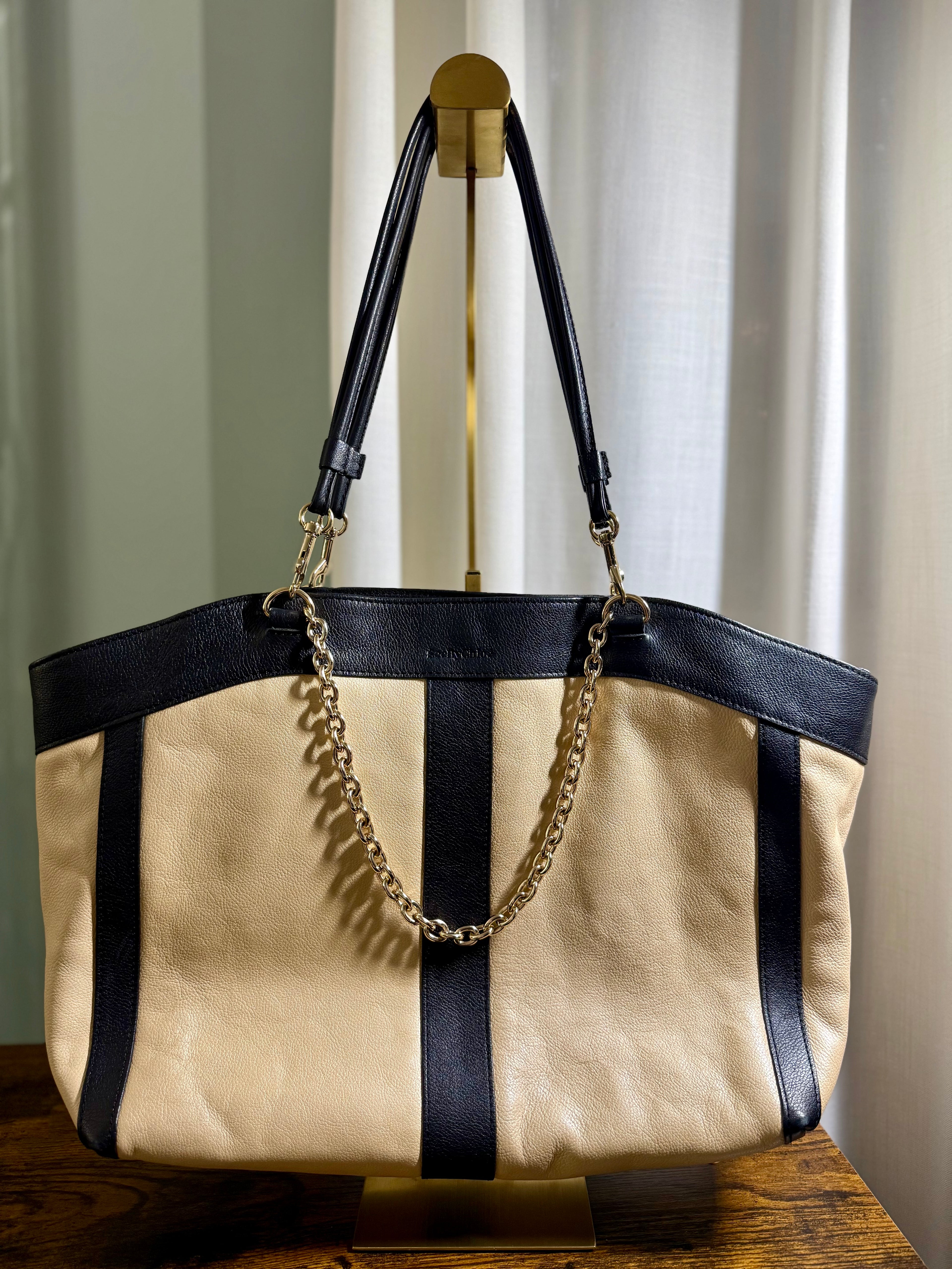See by Chloe Two-Tone Leather Chain Tote