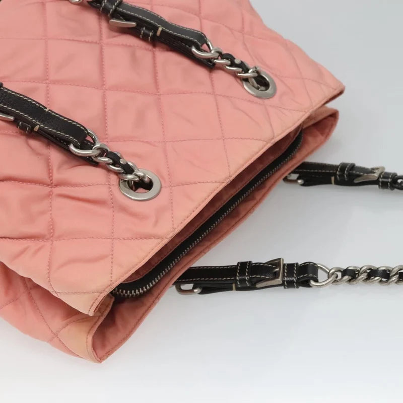 Prada Vintage Tessuto Chain Tote — Rose Pink