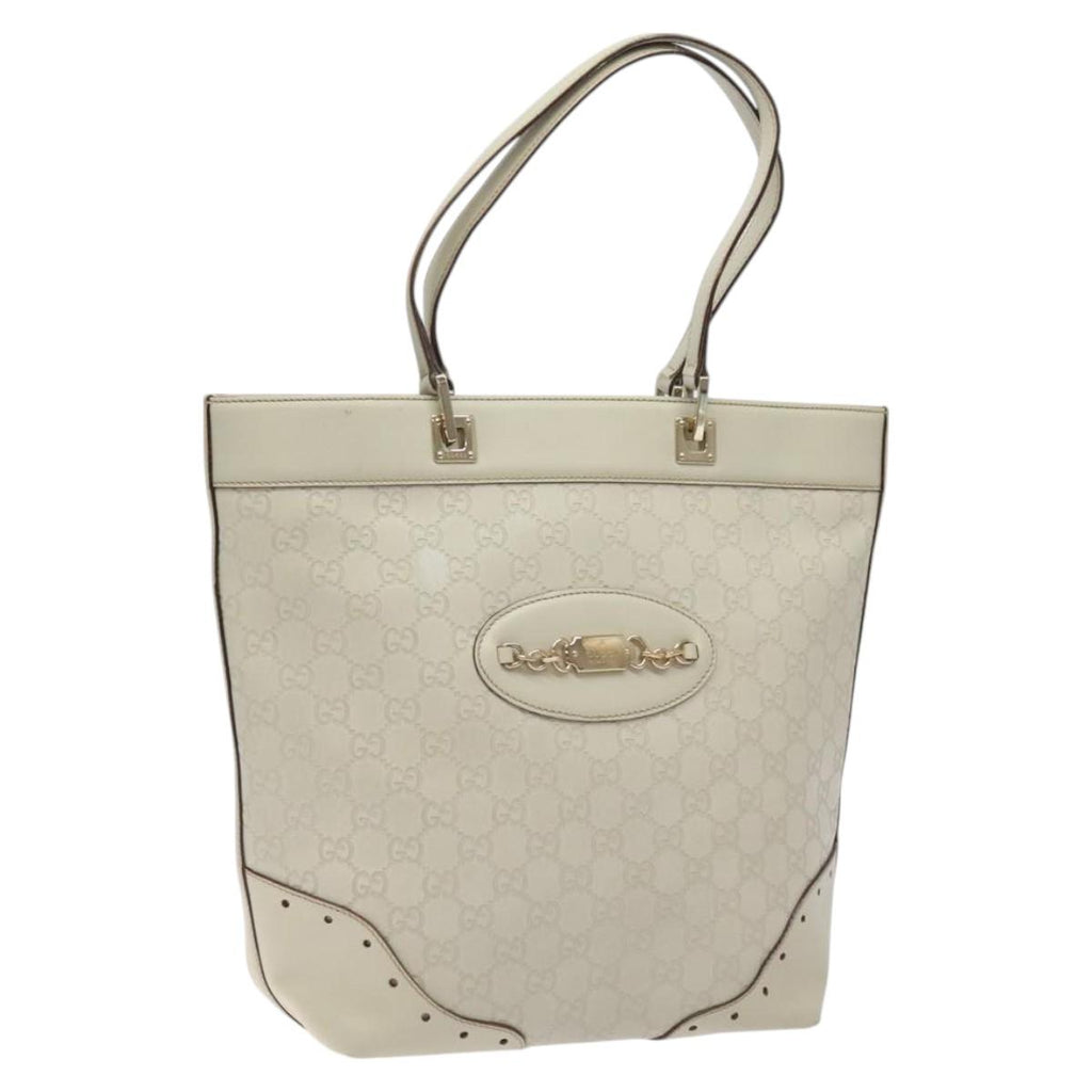 Gucci Guccissima White Leather Tote Bag