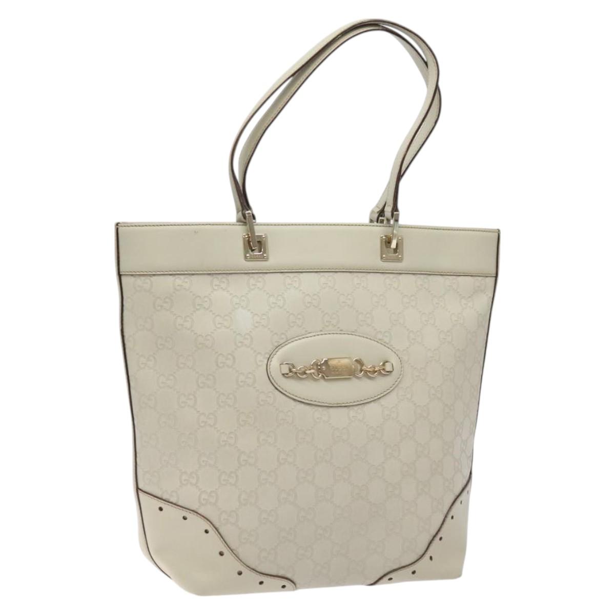 Gucci Guccissima White Leather Tote Bag