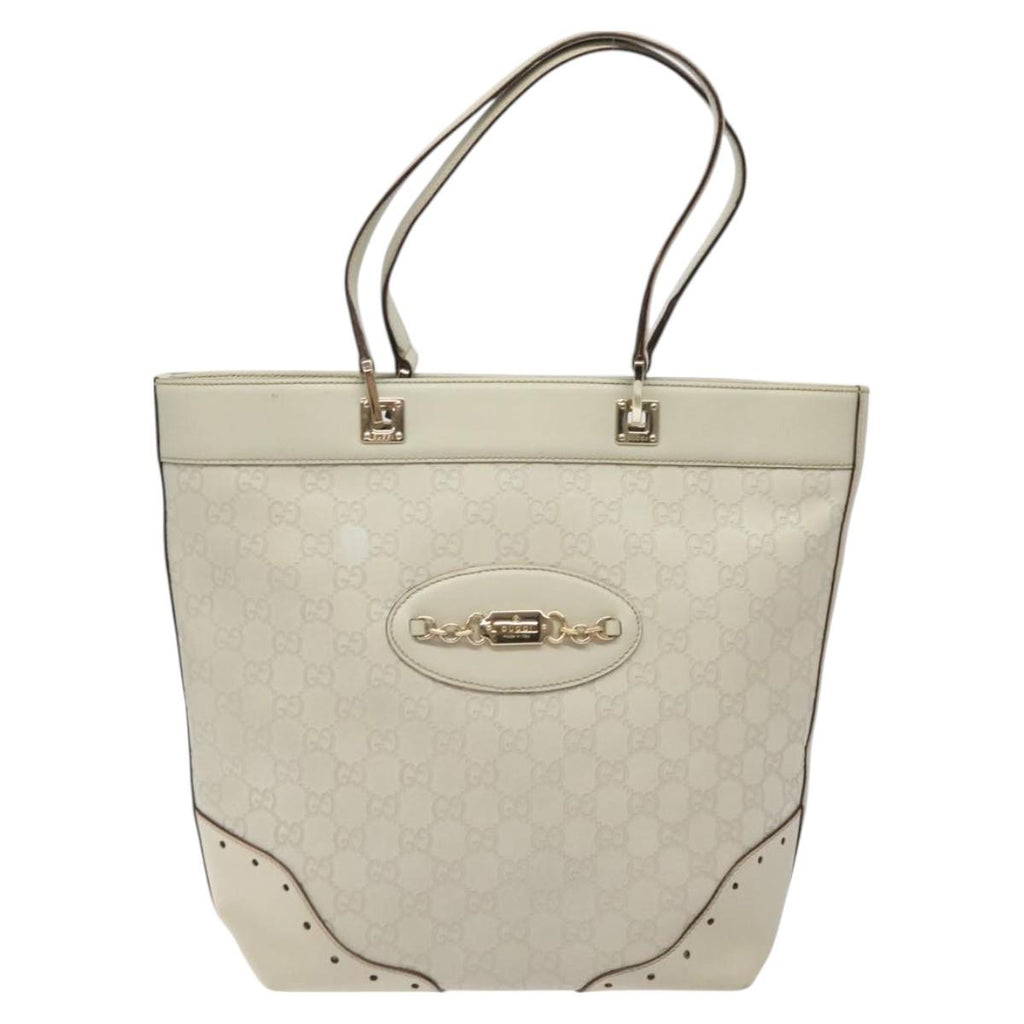 Gucci Guccissima White Leather Tote Bag