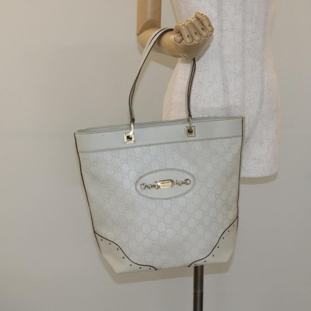 Gucci Guccissima White Leather Tote Bag