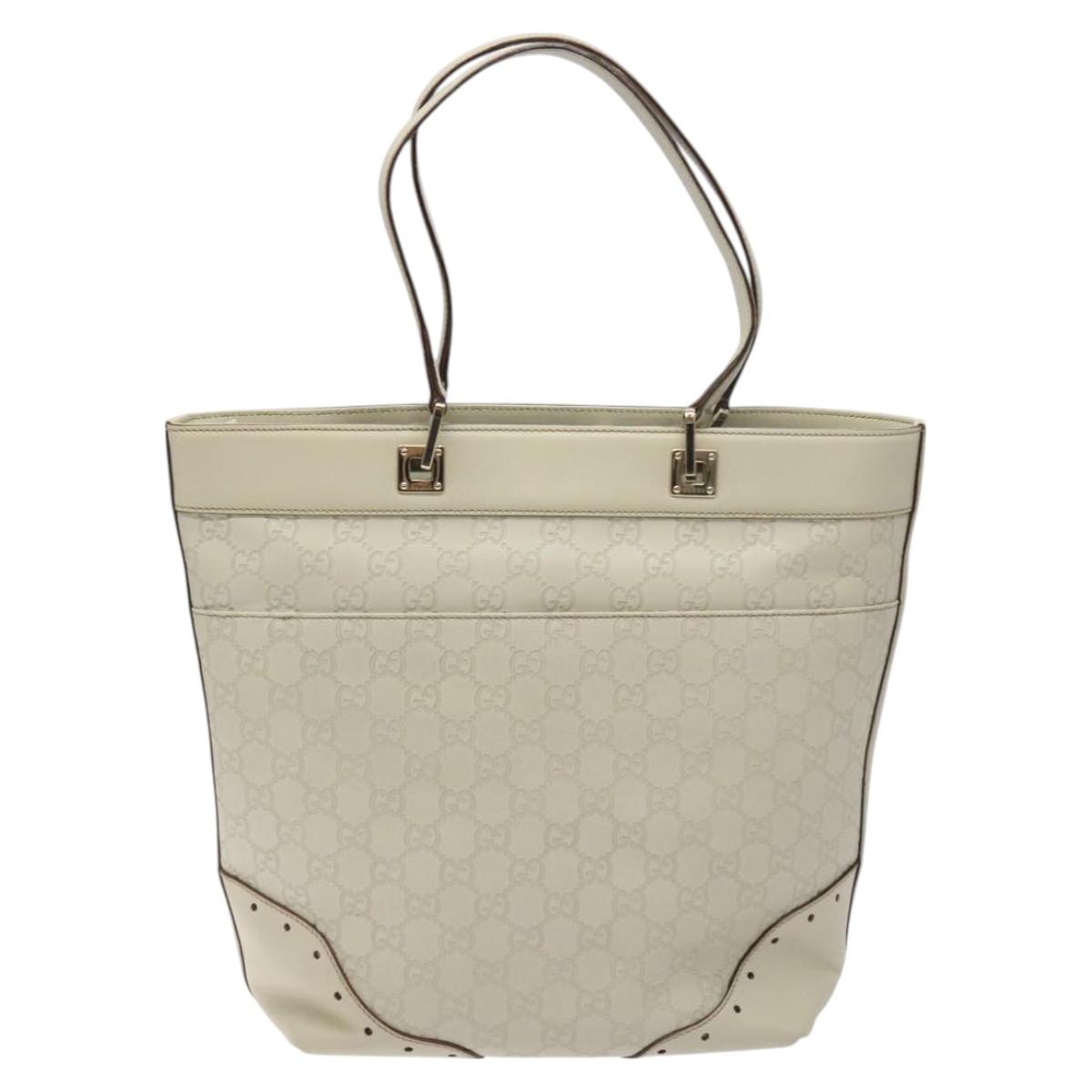Gucci Guccissima White Leather Tote Bag