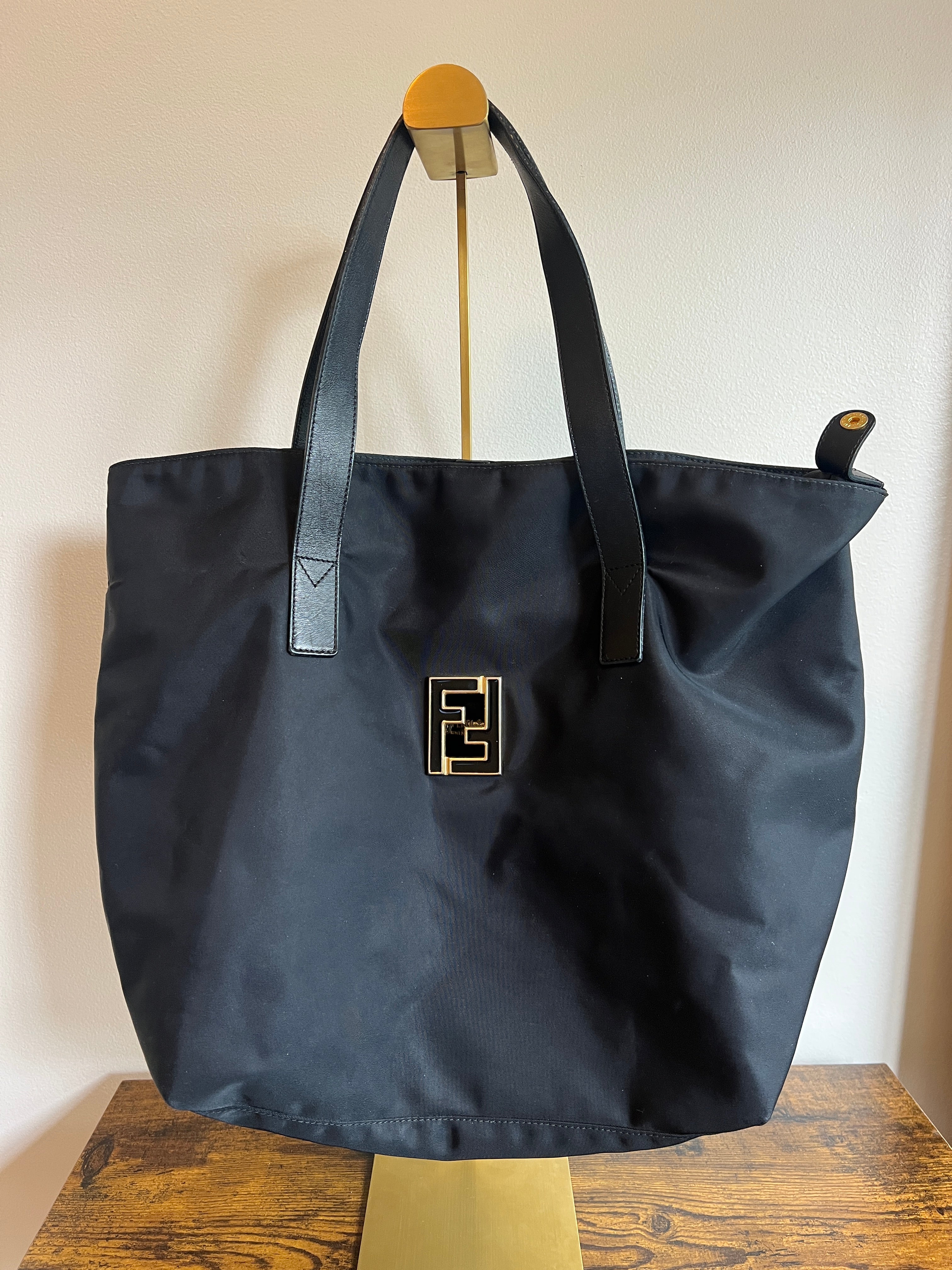 Fendi Black Nylon Tote