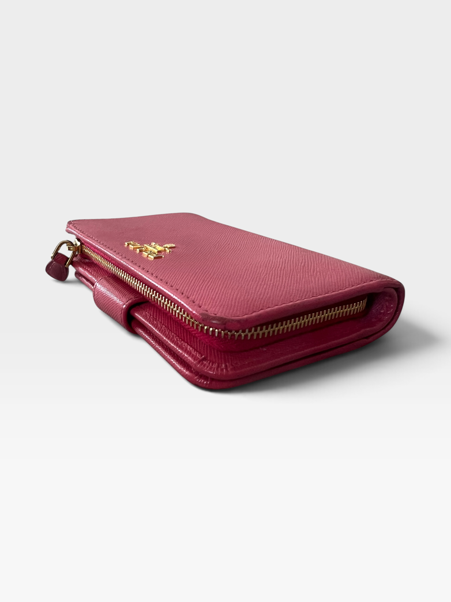 Prada Saffiano Leather Wallet in Peonia
