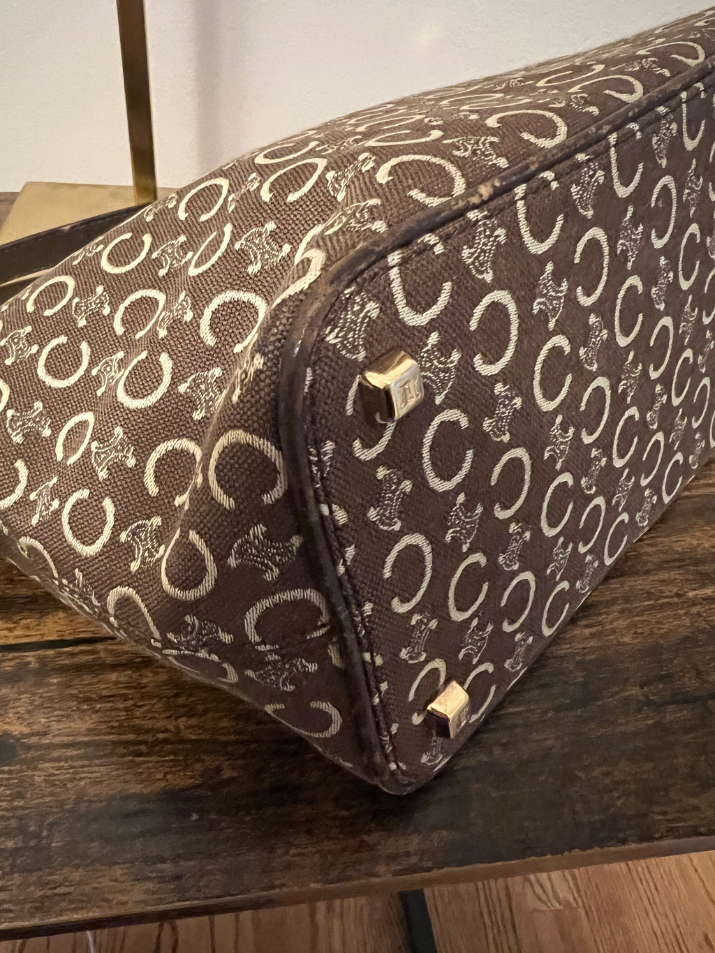 Celine Brown Macadam Canvas Pochette