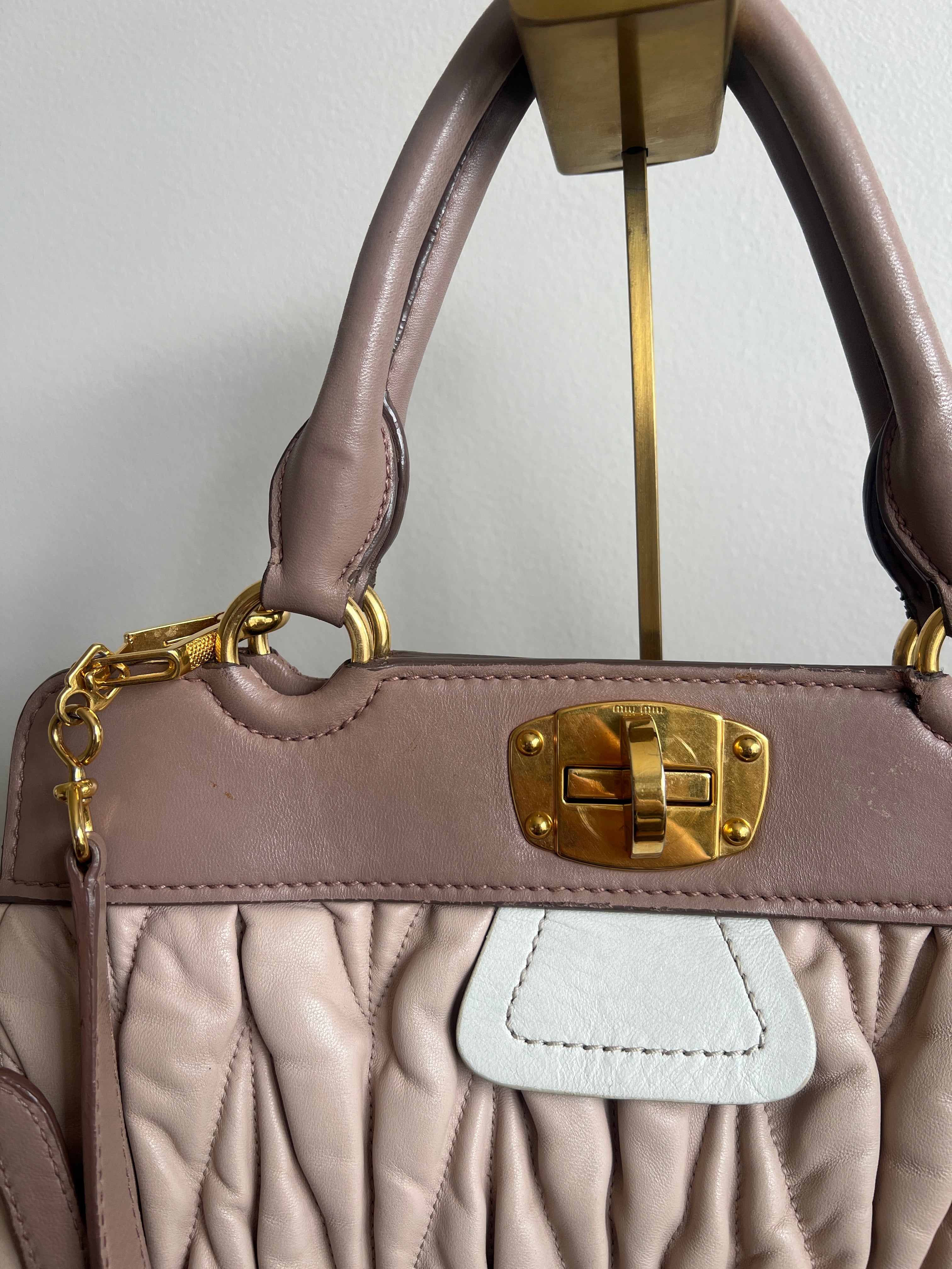 Miu Miu Matelassé Nappa Leather Satchel