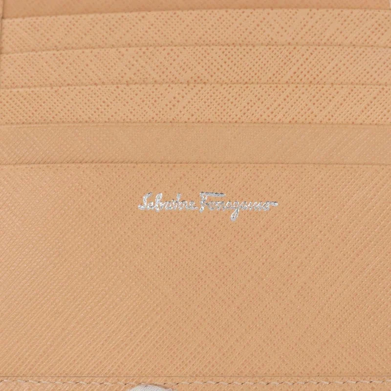 Salvatore Ferragamo Gancini Bifold Wallet Leather Pink Auth 145554