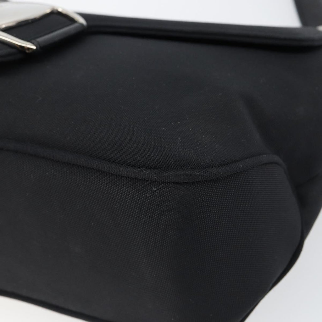 Salvatore Ferragamo Nylon Flap Shoulder Bag Black