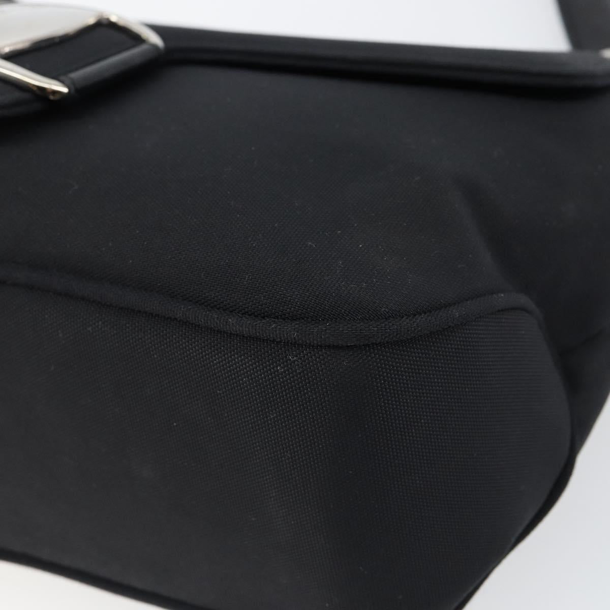 Salvatore Ferragamo Nylon Flap Shoulder Bag Black