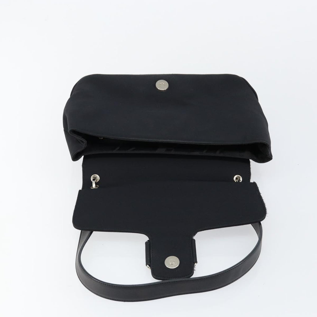Salvatore Ferragamo Nylon Flap Shoulder Bag Black