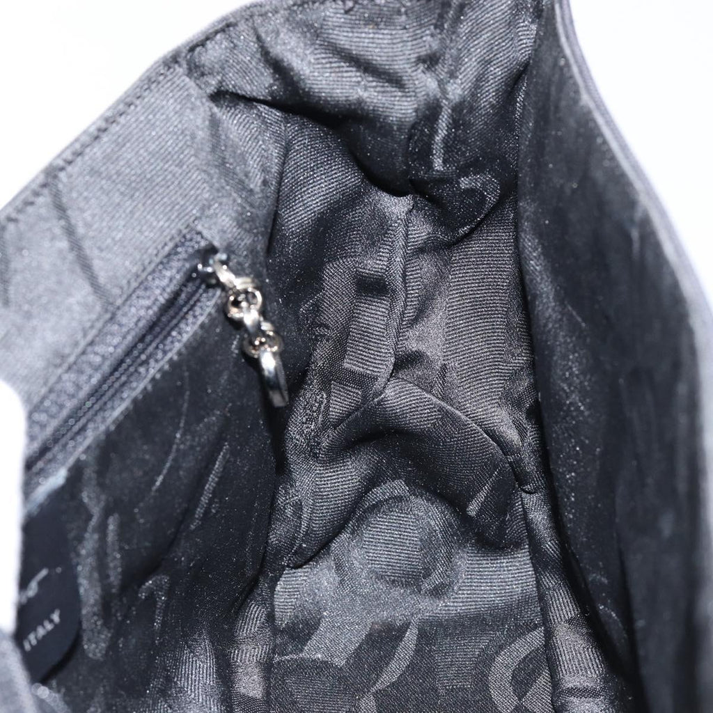 Salvatore Ferragamo Nylon Flap Shoulder Bag Black