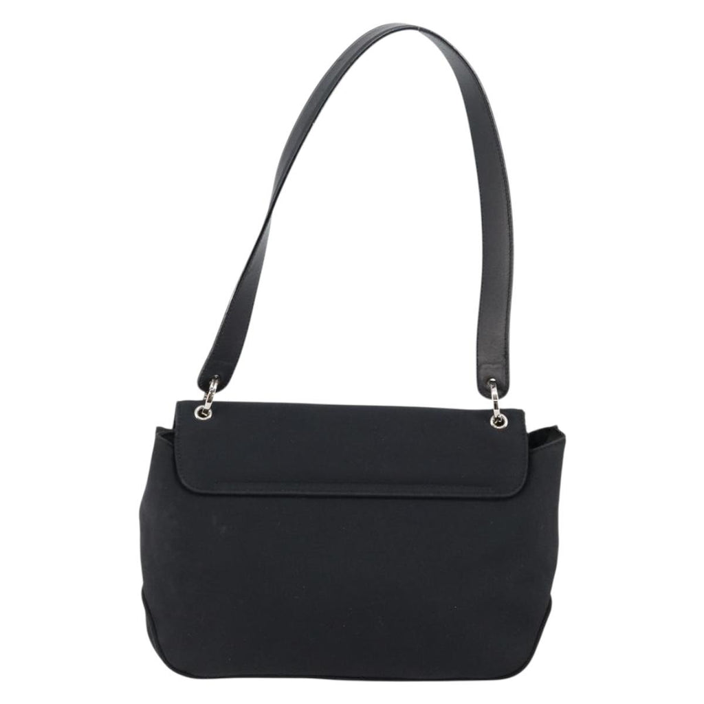 Salvatore Ferragamo Nylon Flap Shoulder Bag Black