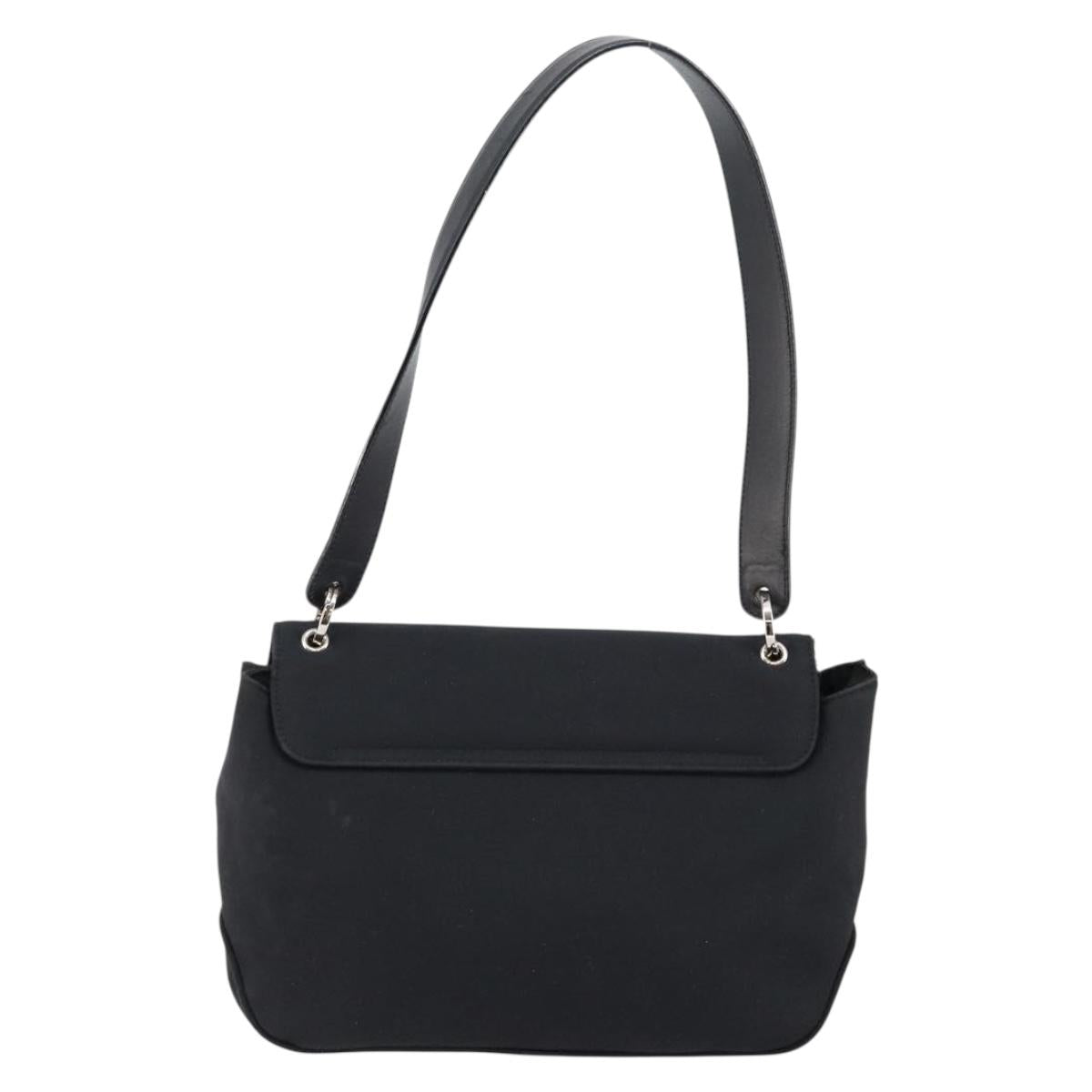 Salvatore Ferragamo Nylon Flap Shoulder Bag Black