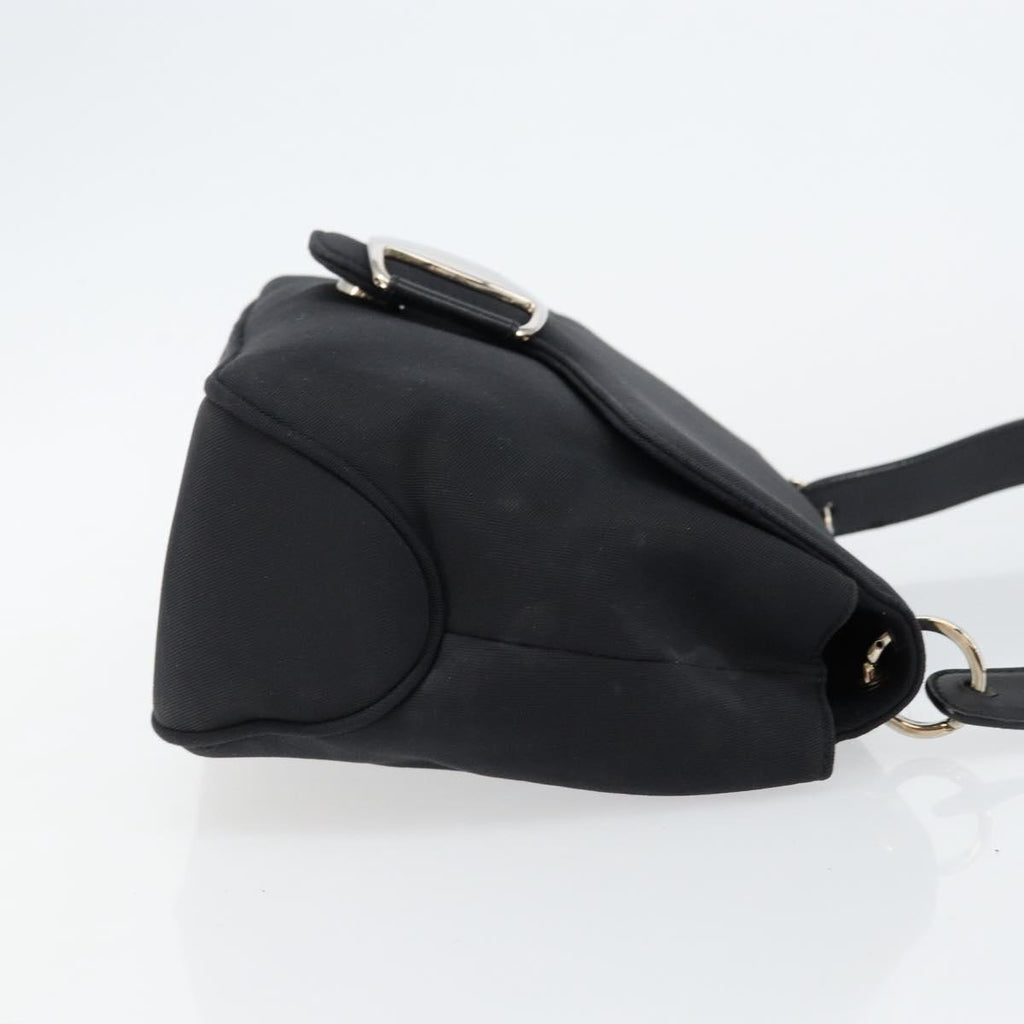 Salvatore Ferragamo Nylon Flap Shoulder Bag Black
