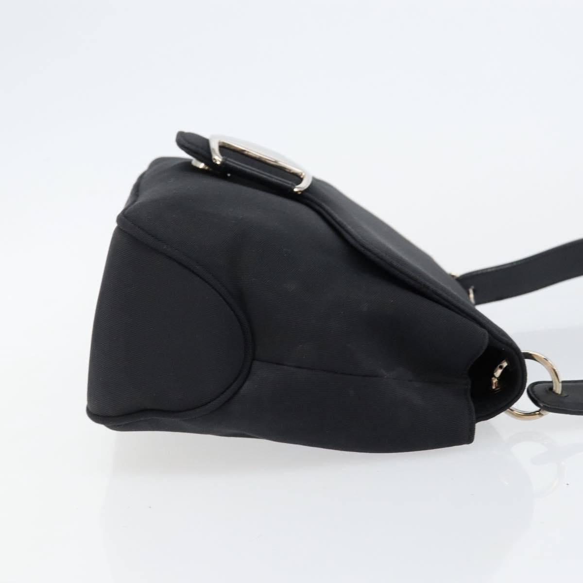Salvatore Ferragamo Nylon Flap Shoulder Bag Black