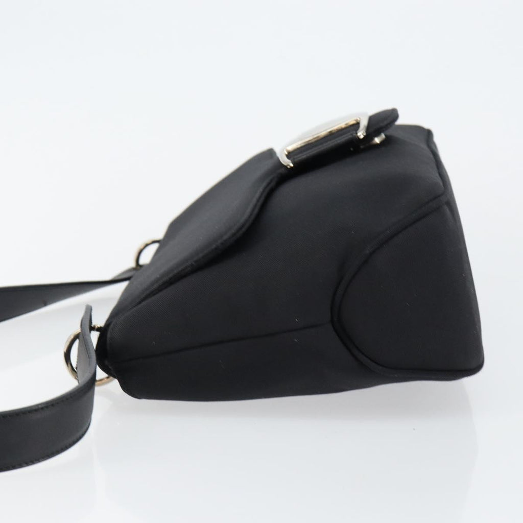 Salvatore Ferragamo Nylon Flap Shoulder Bag Black