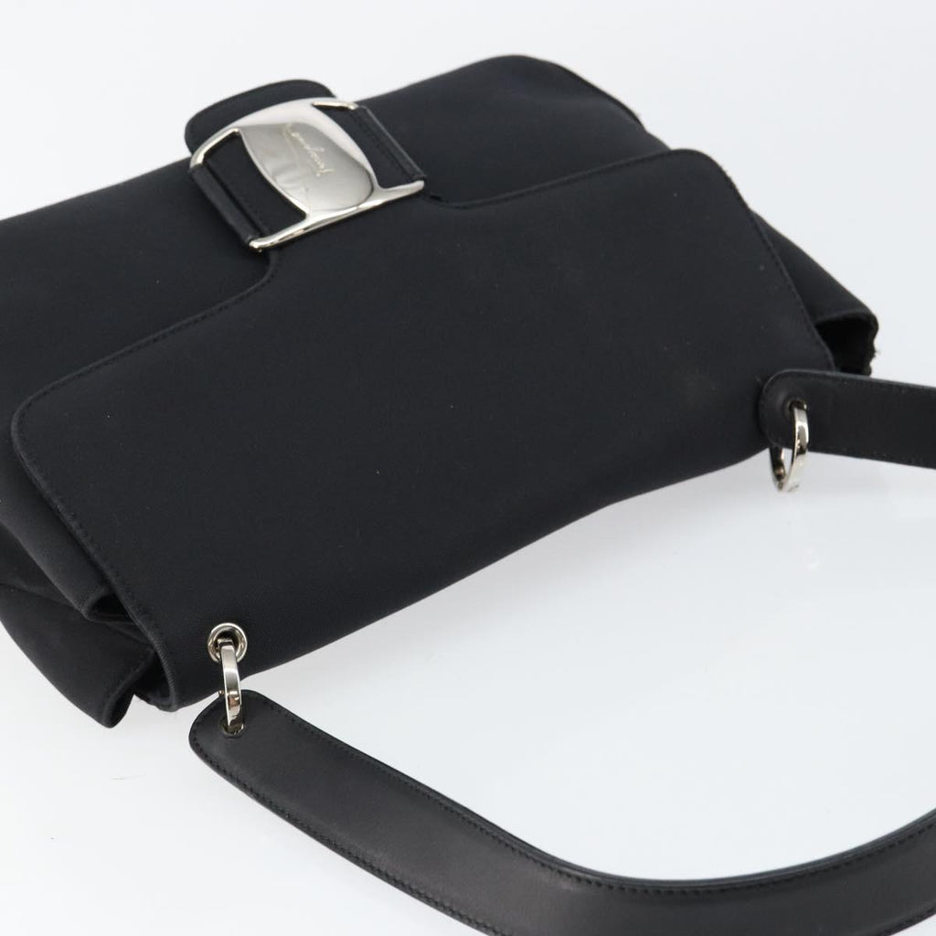 Salvatore Ferragamo Nylon Flap Shoulder Bag Black