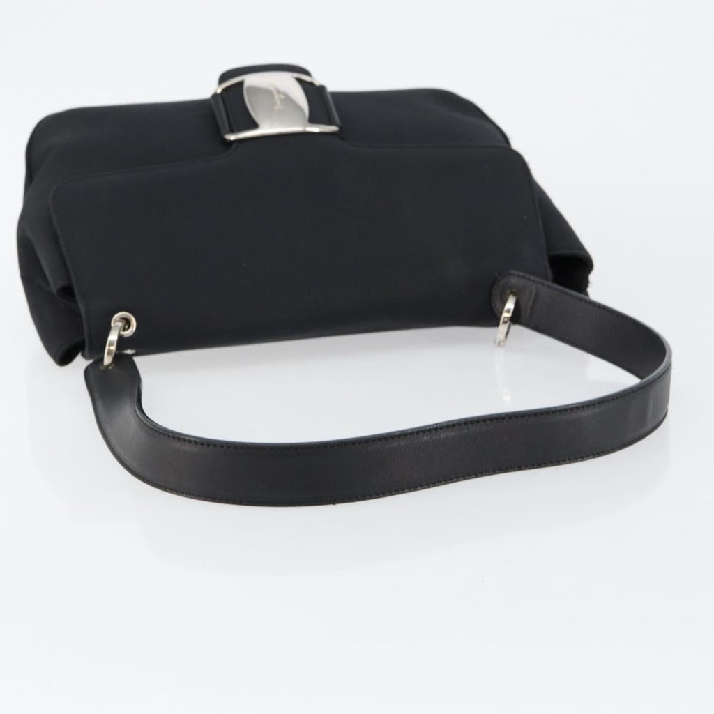 Salvatore Ferragamo Nylon Flap Shoulder Bag Black