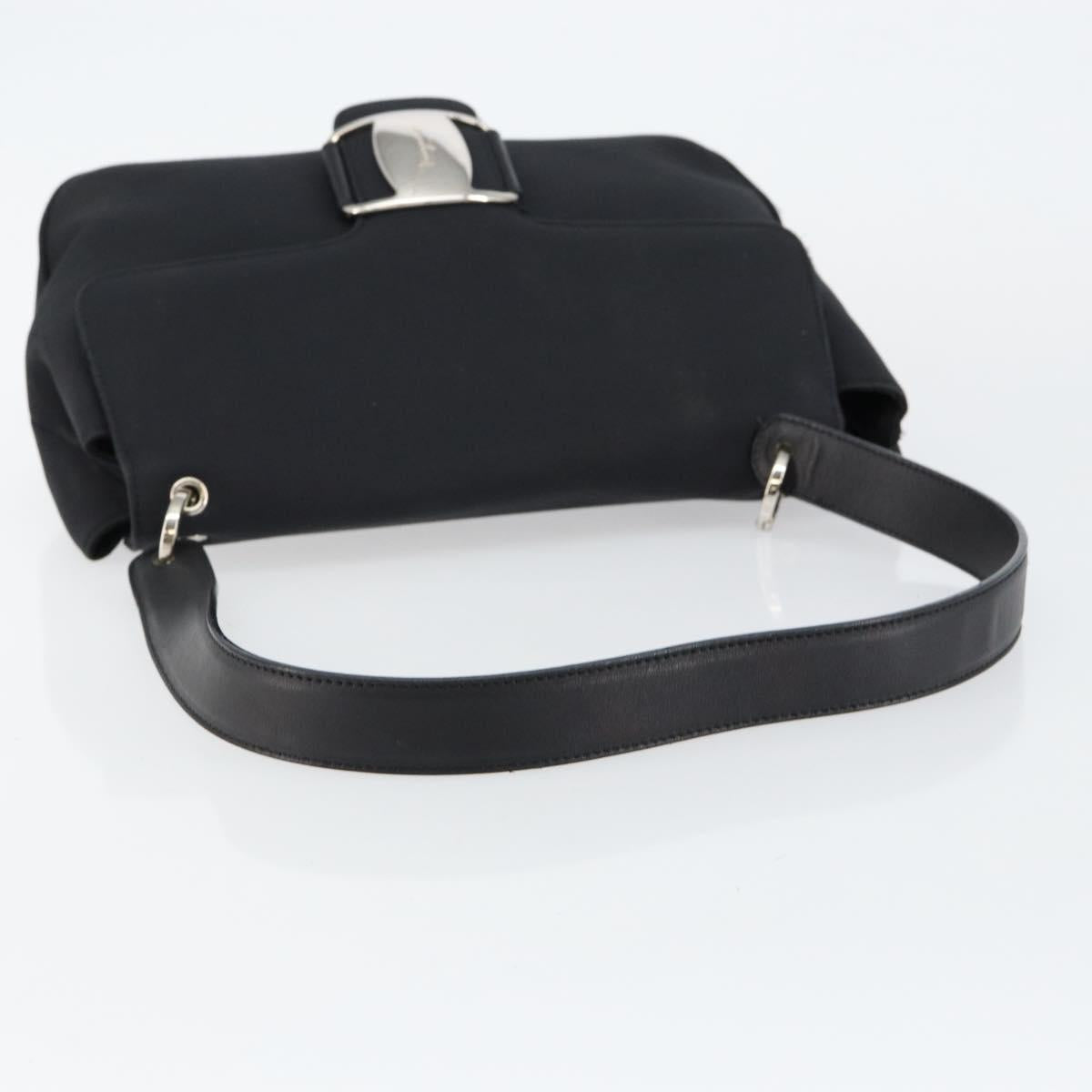 Salvatore Ferragamo Nylon Flap Shoulder Bag Black