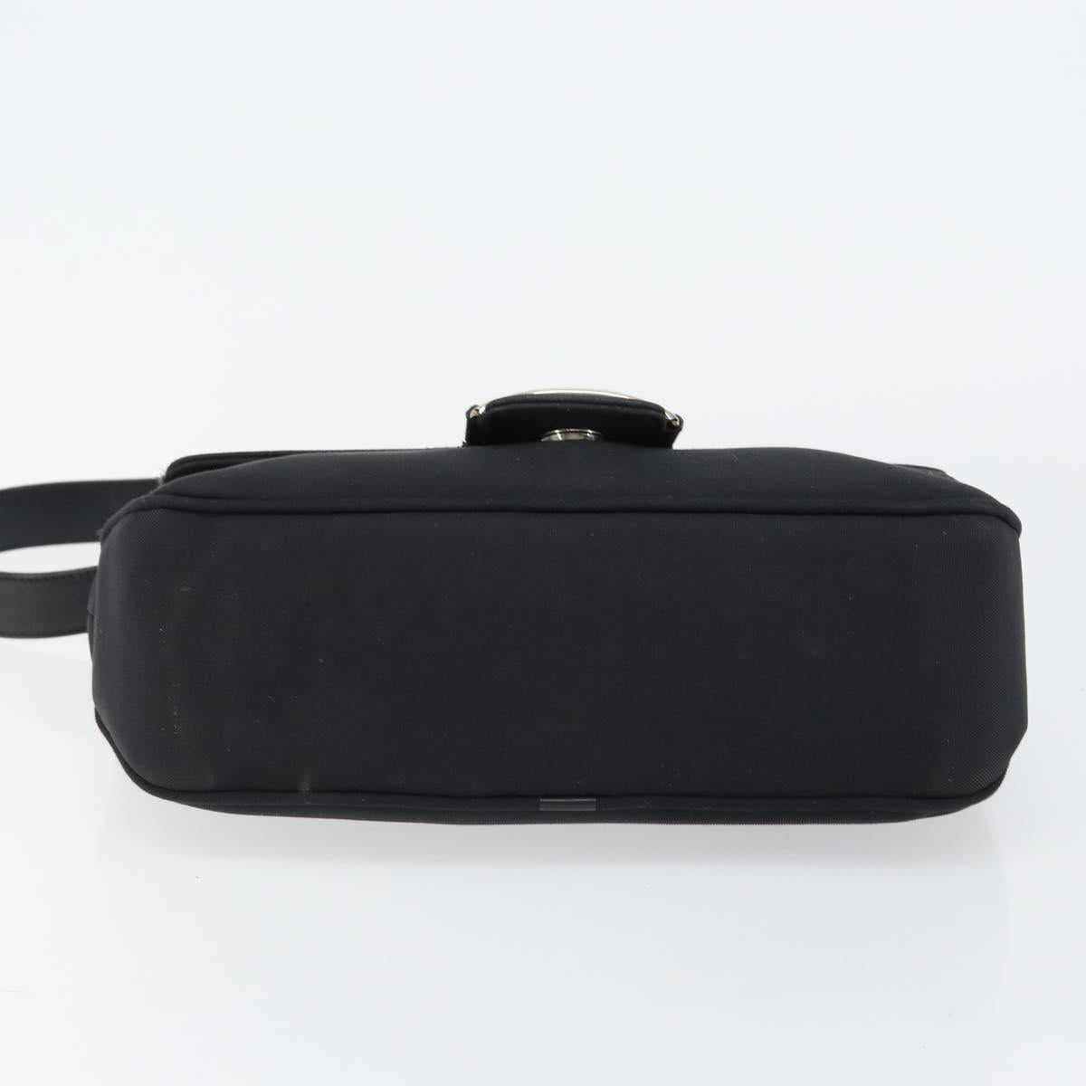 Salvatore Ferragamo Nylon Flap Shoulder Bag Black