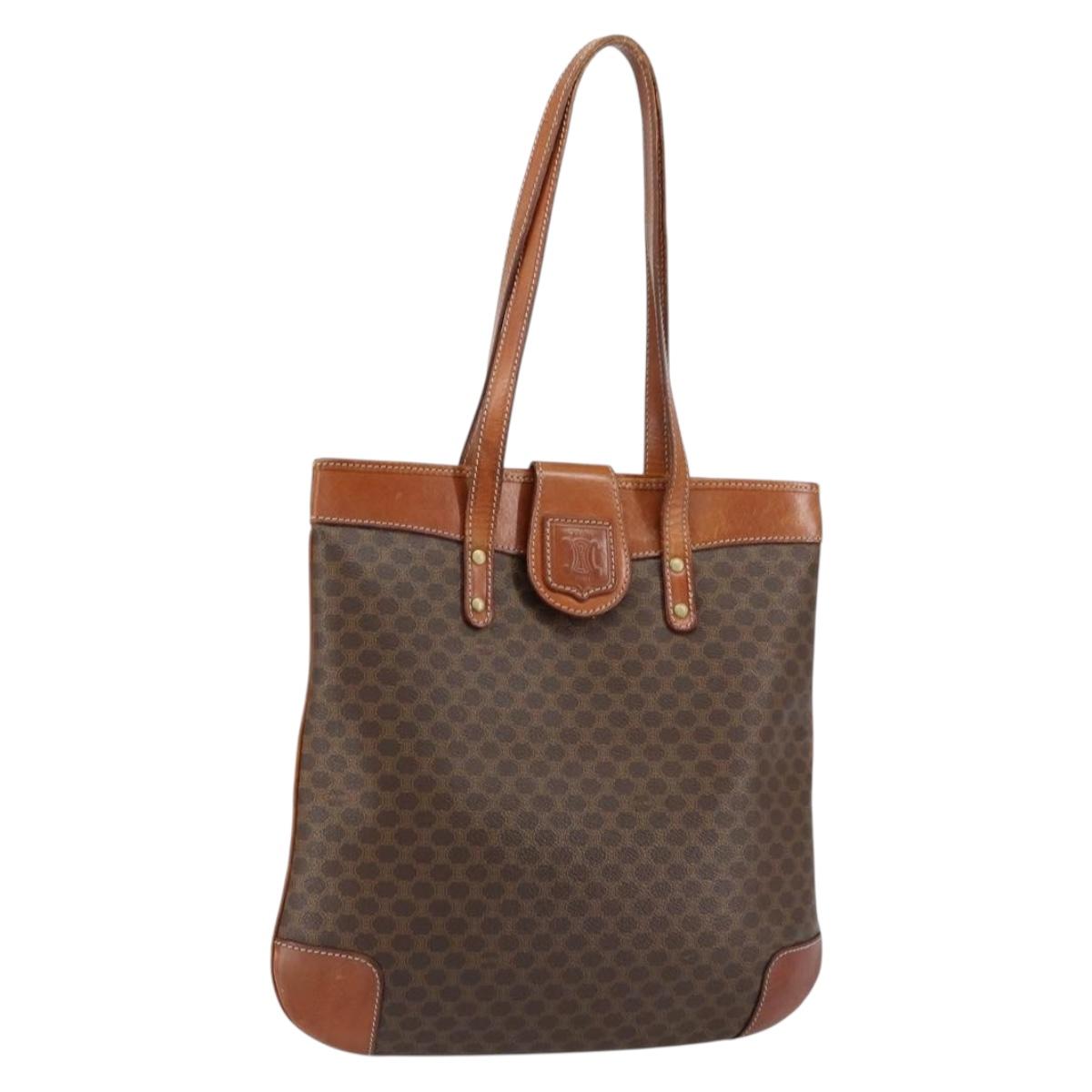 Céline Macadam Tote Bag Brown Coated Canvas Vintage