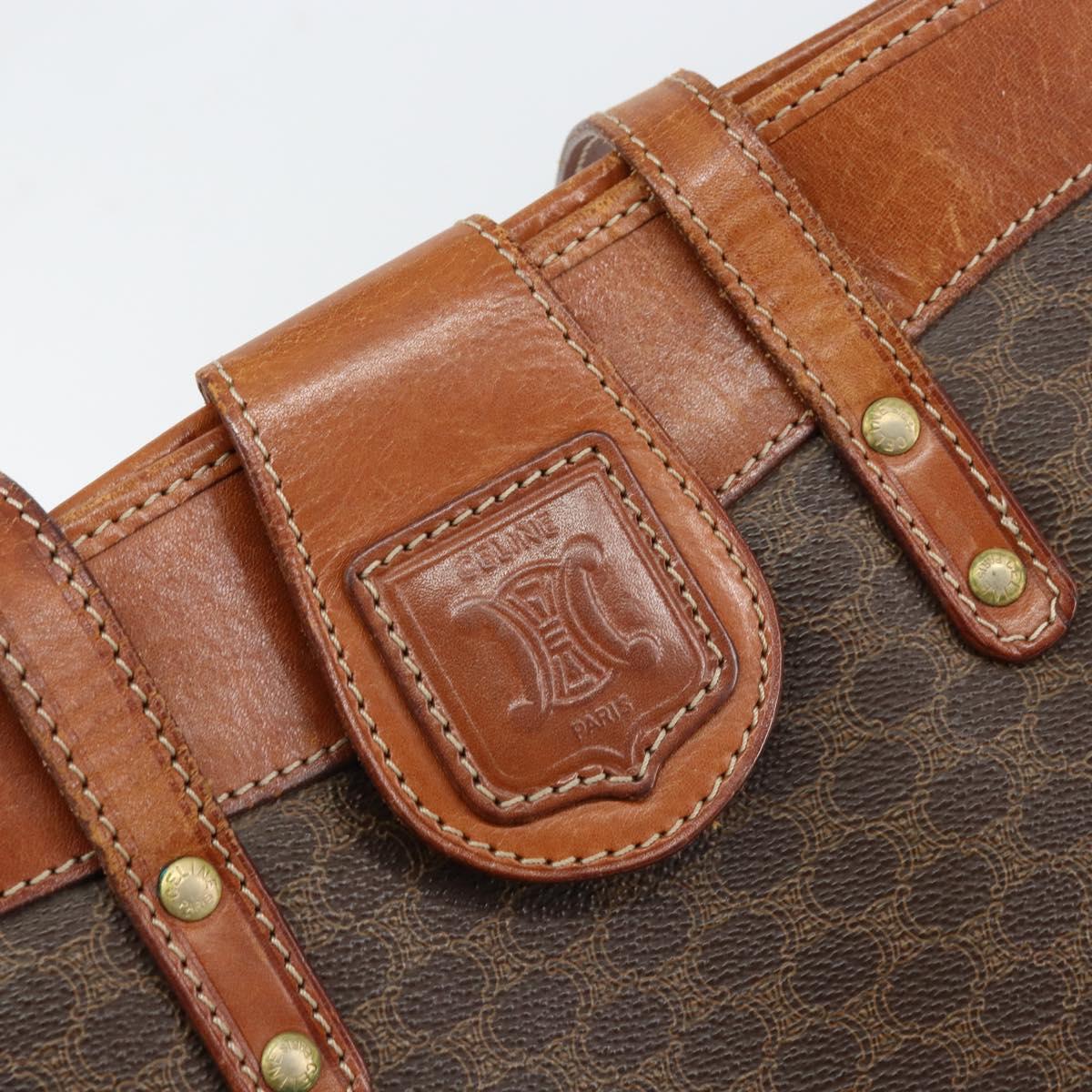 Céline Macadam Tote Bag Brown Coated Canvas Vintage