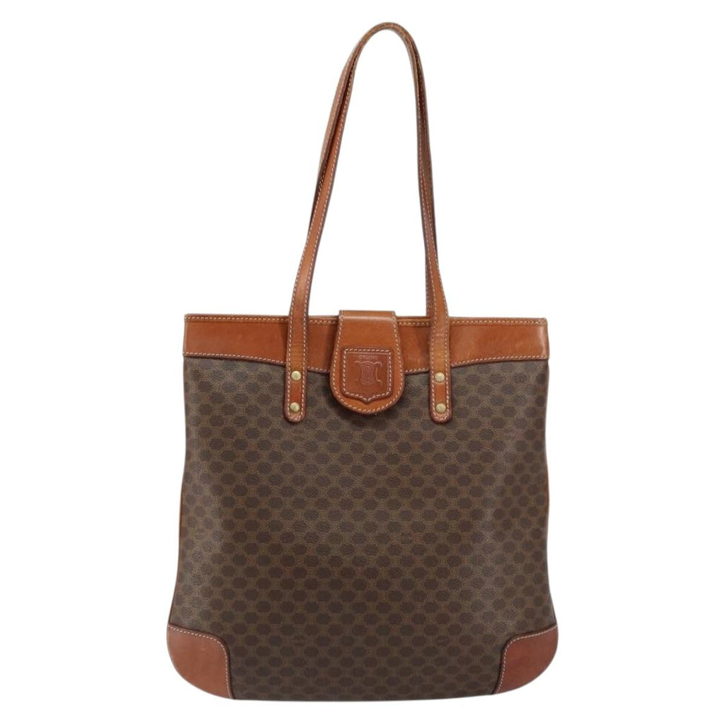 Céline Macadam Tote Bag Brown Coated Canvas Vintage