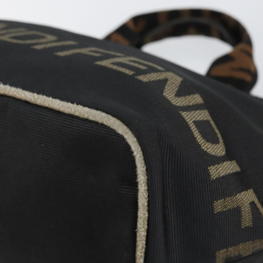 Fendi Roma Logo Canvas Tote | Black &amp; Zucca | Made in Italy | Late 1990s