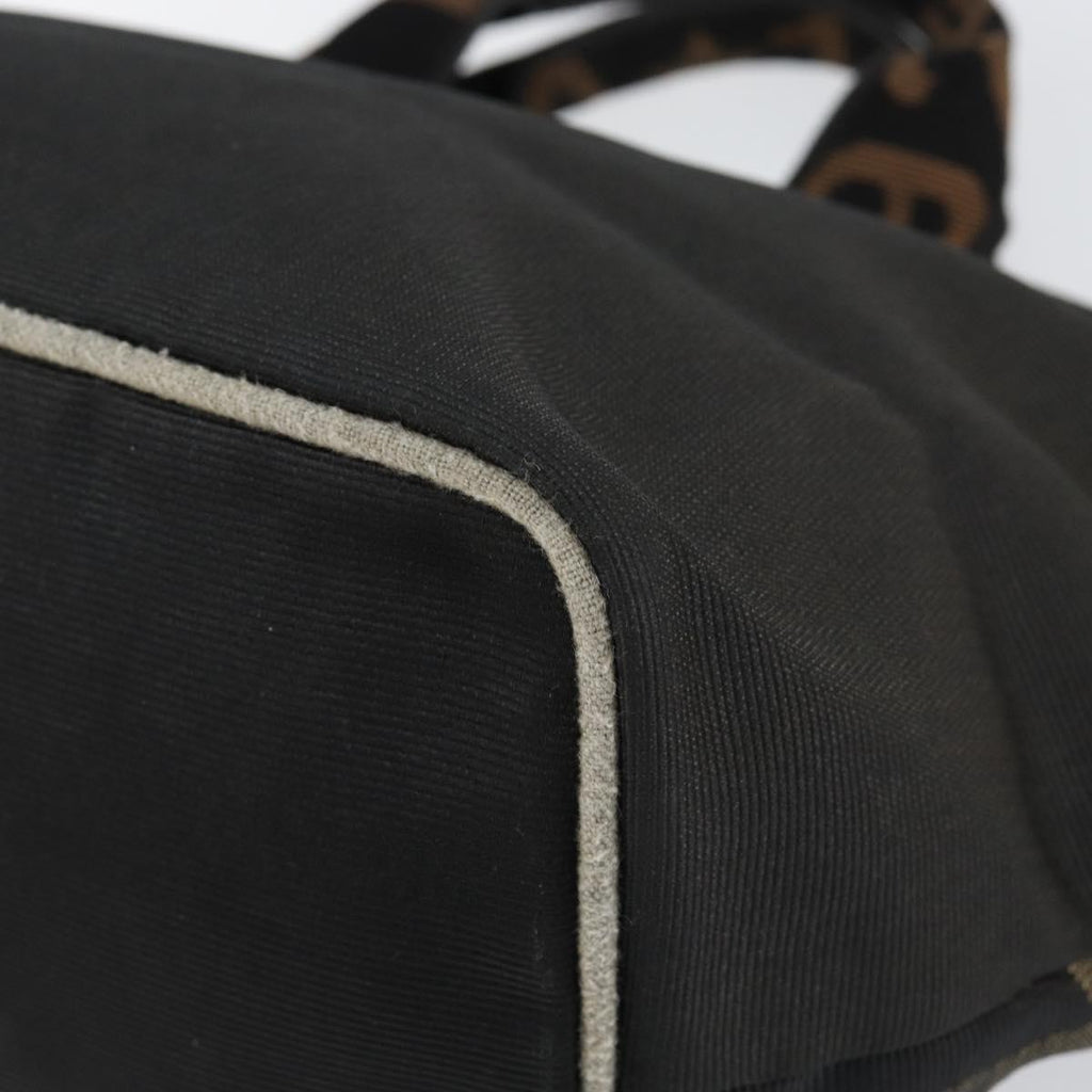 Fendi Roma Logo Canvas Tote | Black &amp; Zucca | Made in Italy | Late 1990s