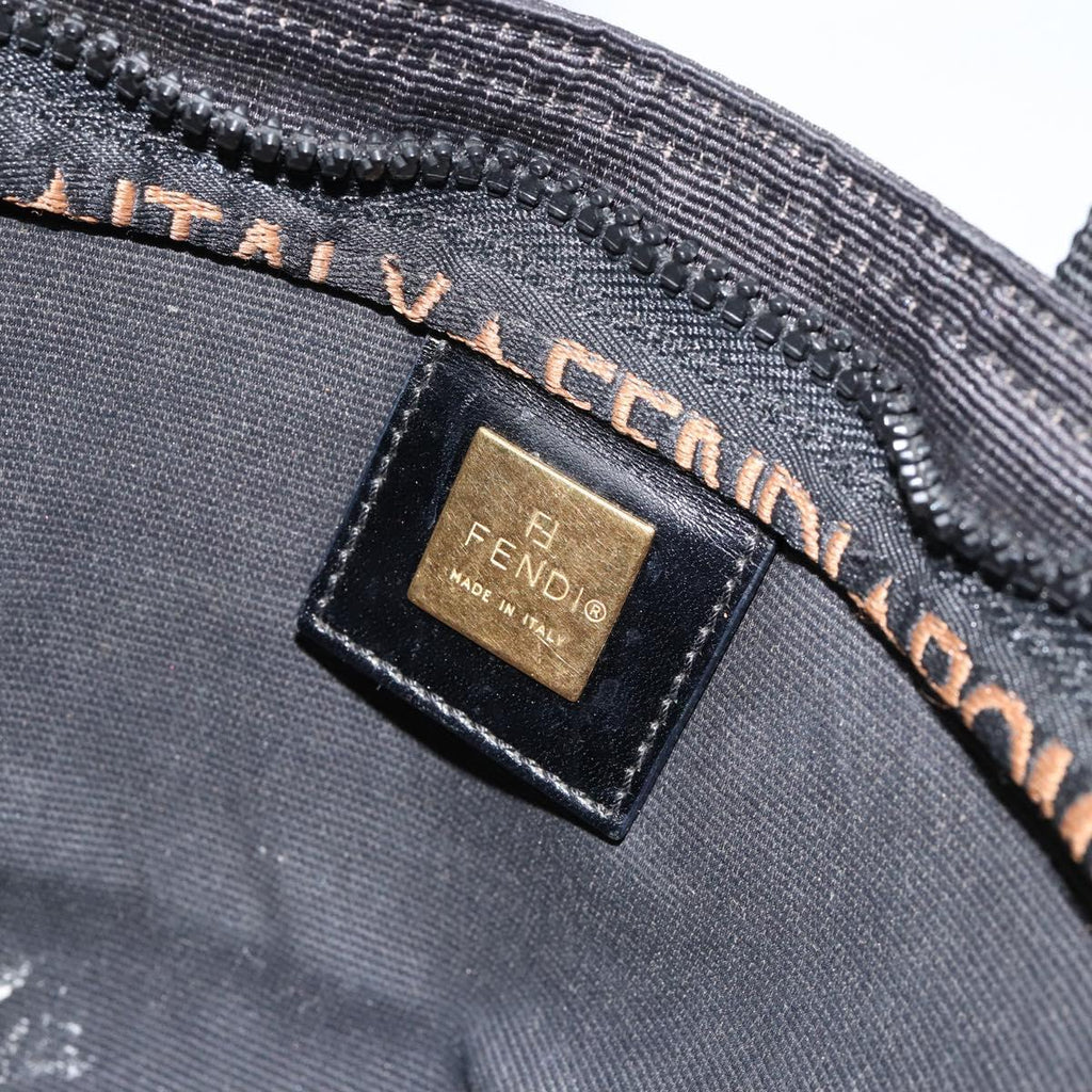 Fendi Roma Logo Canvas Tote | Black &amp; Zucca | Made in Italy | Late 1990s