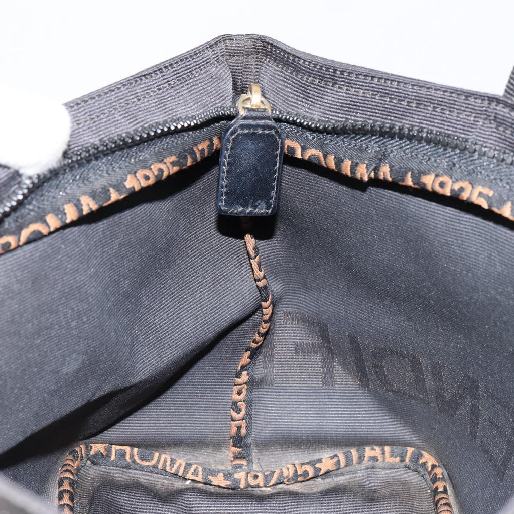 Fendi Roma Logo Canvas Tote | Black &amp; Zucca | Made in Italy | Late 1990s