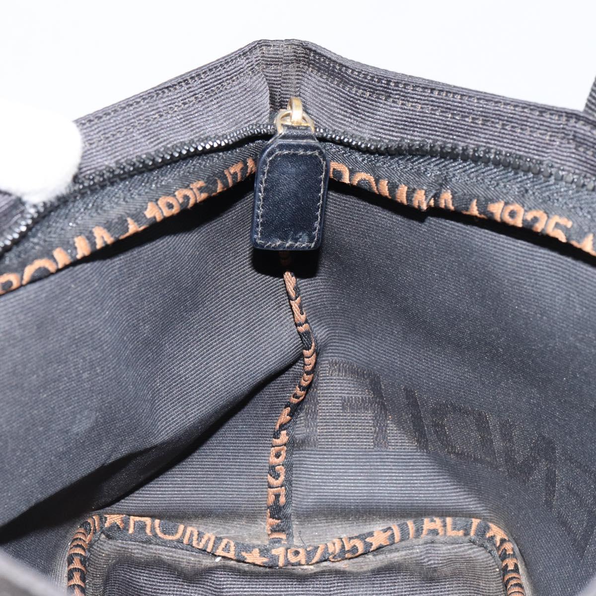 Fendi Roma Logo Canvas Tote | Black &amp; Zucca | Made in Italy | Late 1990s
