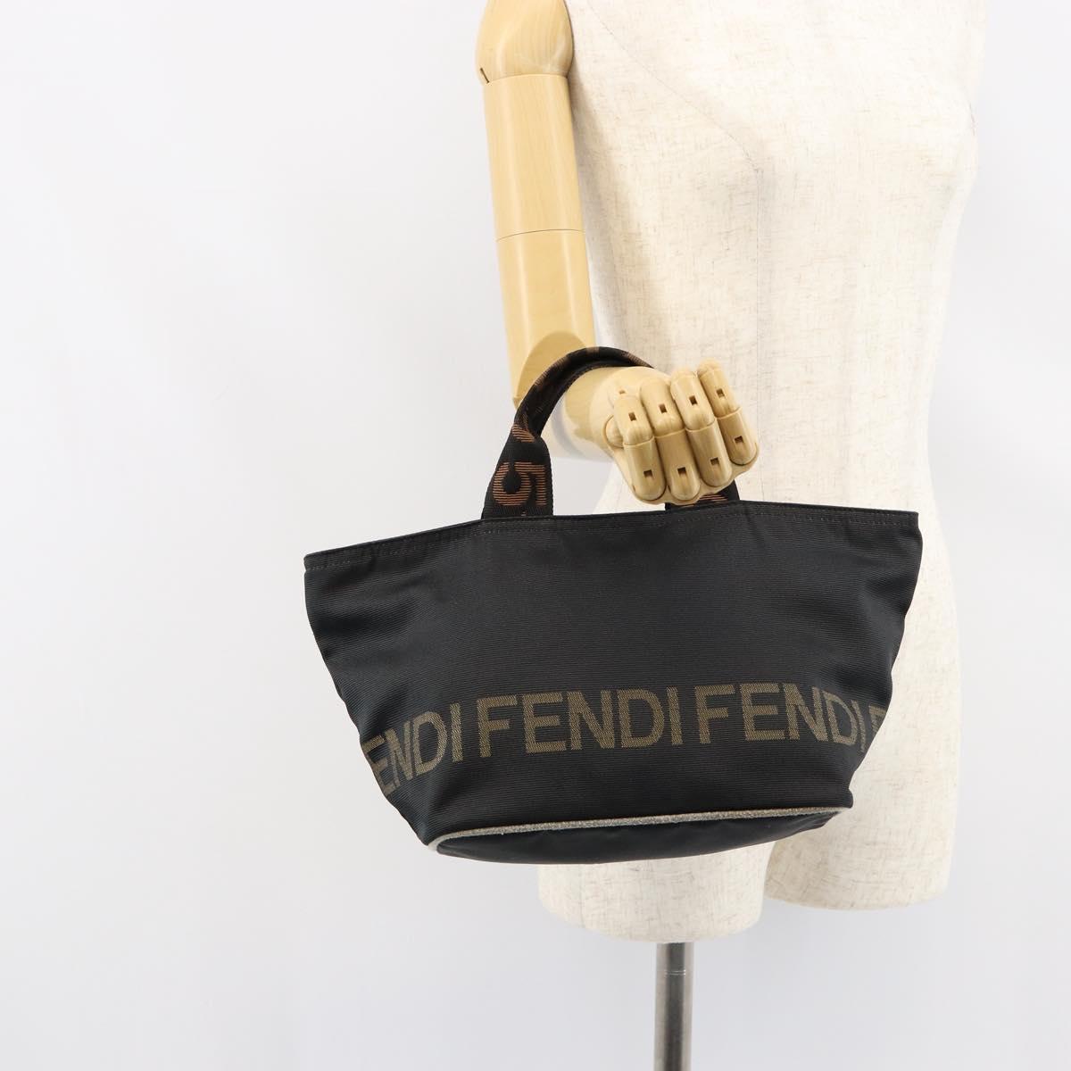 Fendi Roma Logo Canvas Tote | Black &amp; Zucca | Made in Italy | Late 1990s