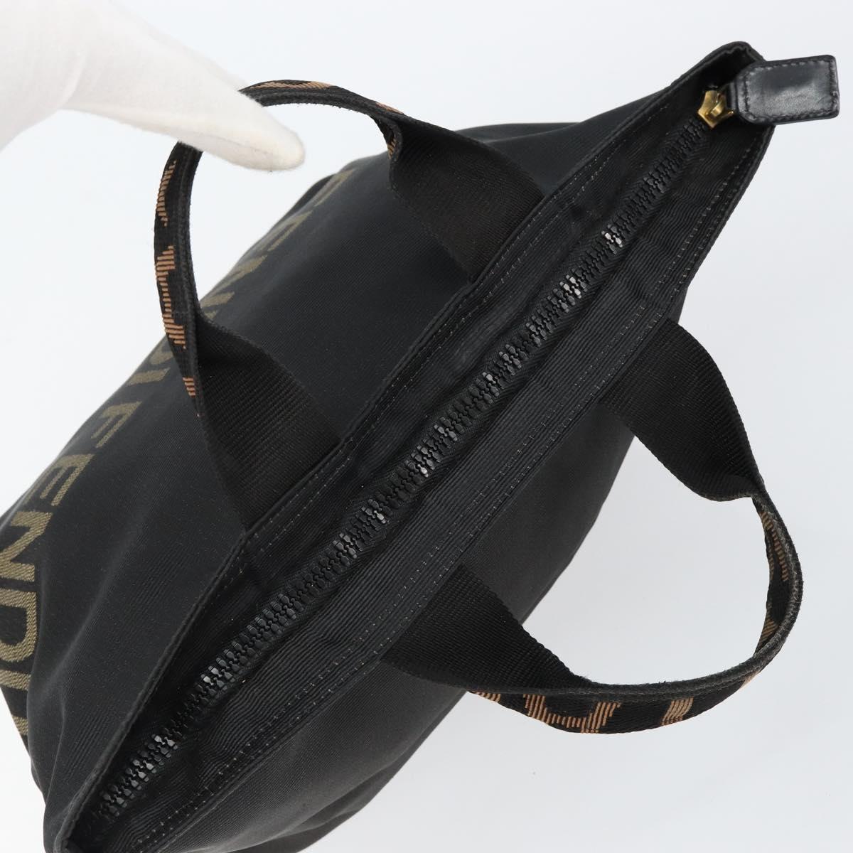 Fendi Roma Logo Canvas Tote | Black &amp; Zucca | Made in Italy | Late 1990s