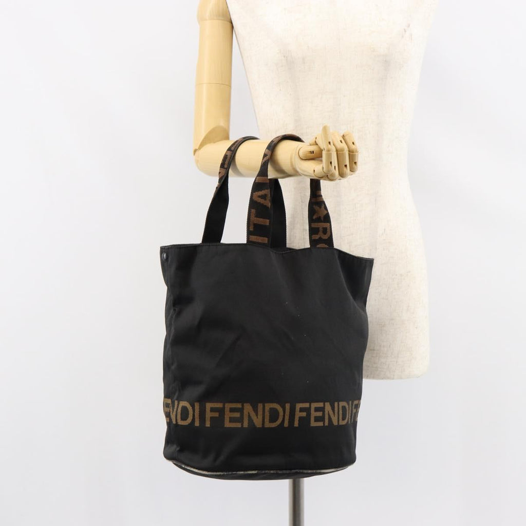Fendi Roma Logo Canvas Bucket Tote | Made in Italy