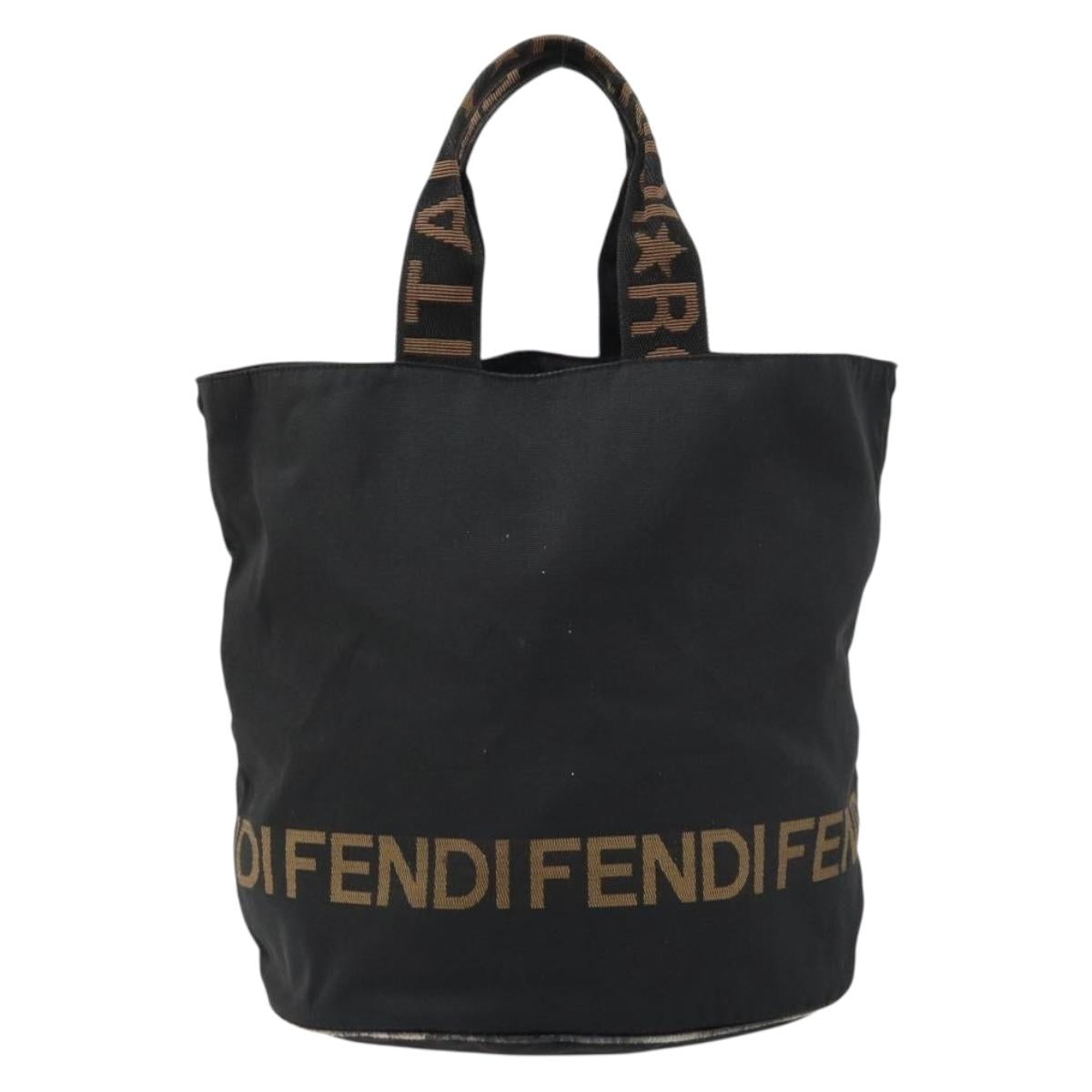 Fendi Roma Logo Canvas Bucket Tote | Made in Italy