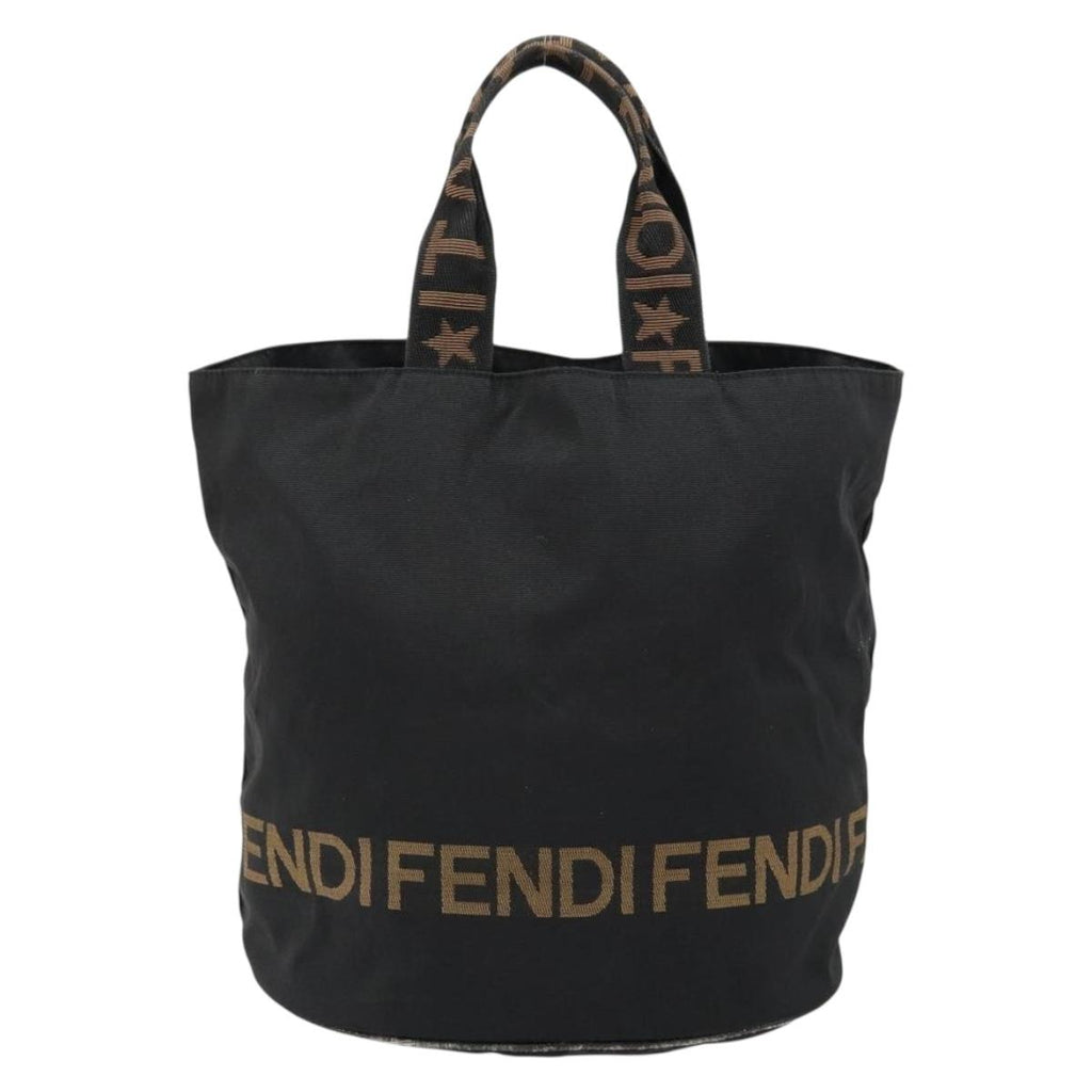 Fendi Roma Logo Canvas Bucket Tote | Made in Italy