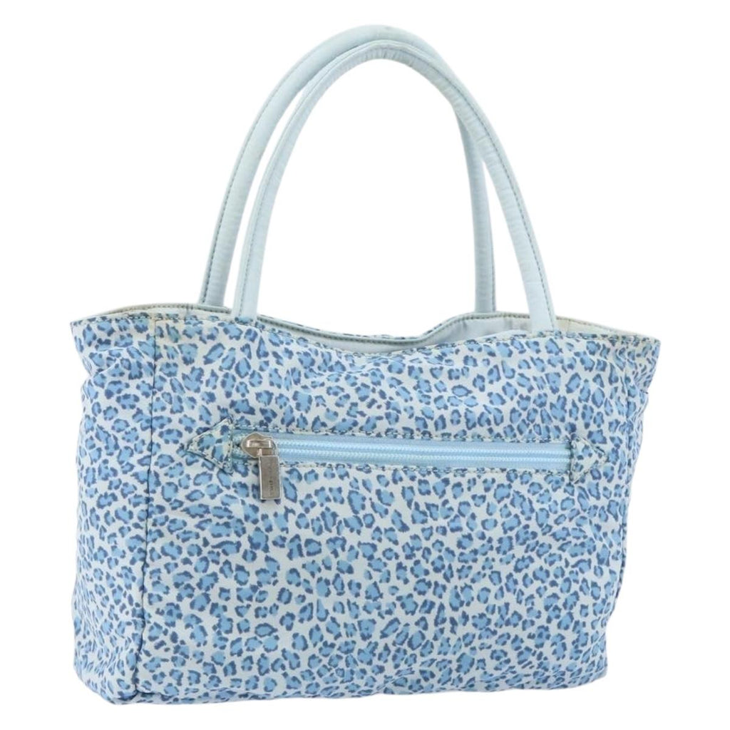 Bottega Veneta Blue Leopard Print Canvas Tote — Vintage Early 2000