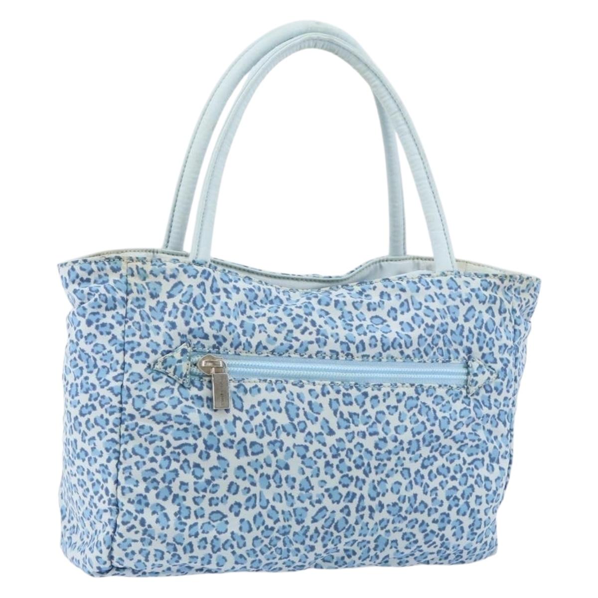 Bottega Veneta Blue Leopard Print Canvas Tote — Vintage Early 2000