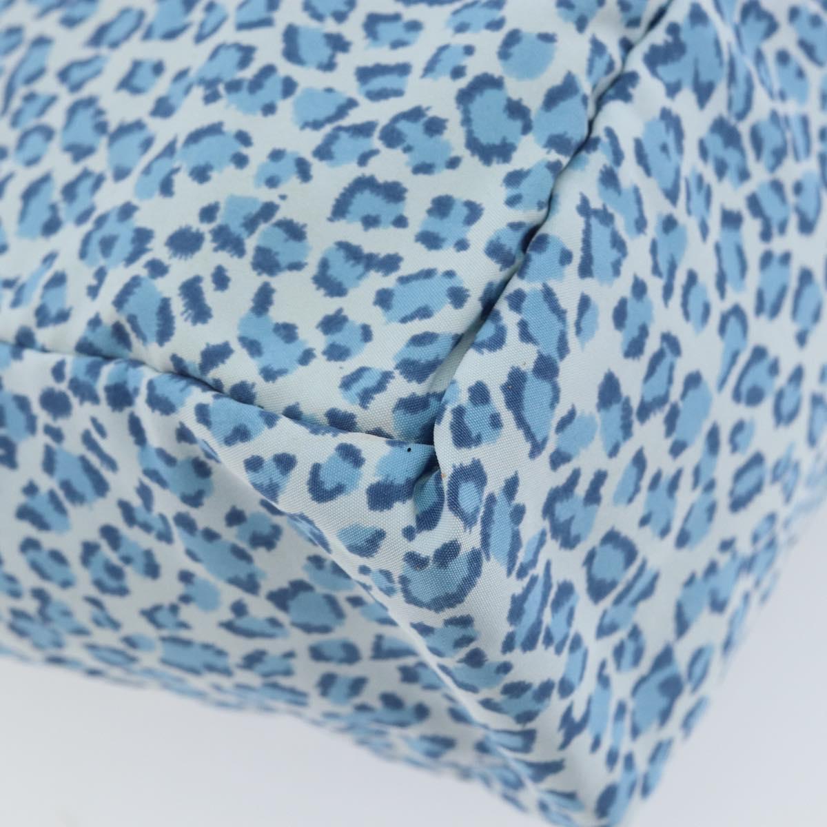 Bottega Veneta Blue Leopard Print Canvas Tote — Vintage Early 2000