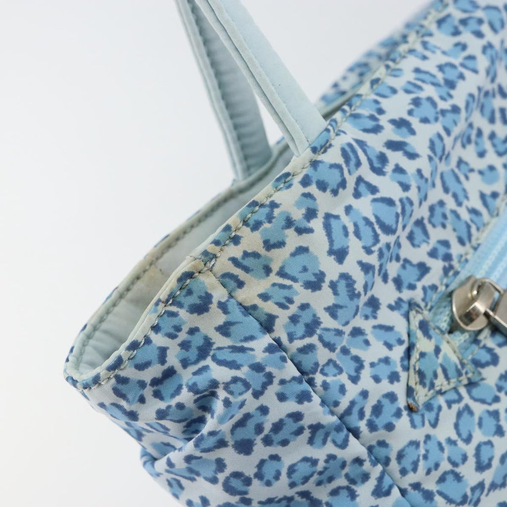 Bottega Veneta Blue Leopard Print Canvas Tote — Vintage Early 2000